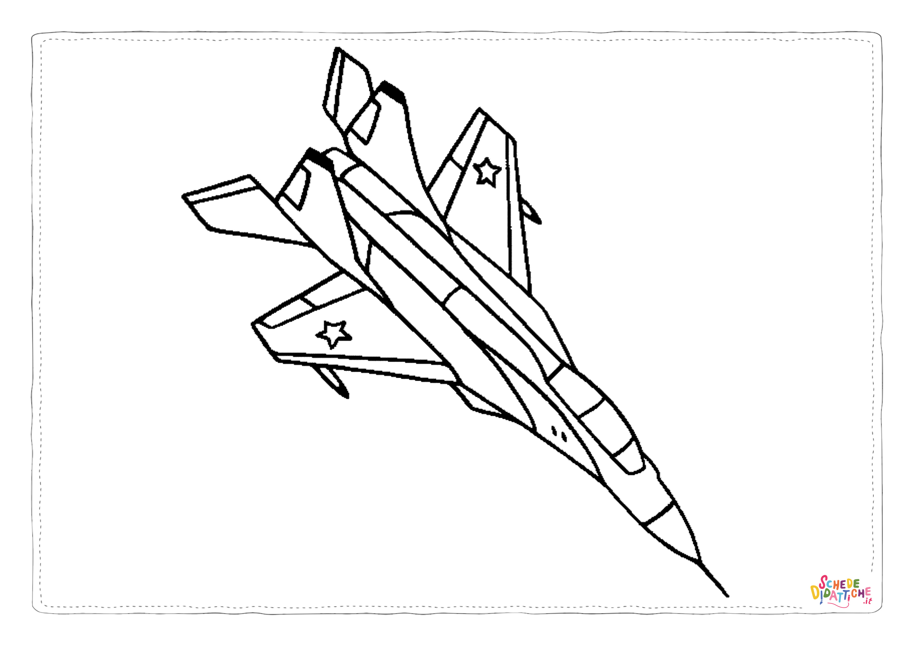 Disegno "Disegno di aereo militare da stampare e colorare 52" Disegno di aereo militare da stampare e colorare 52