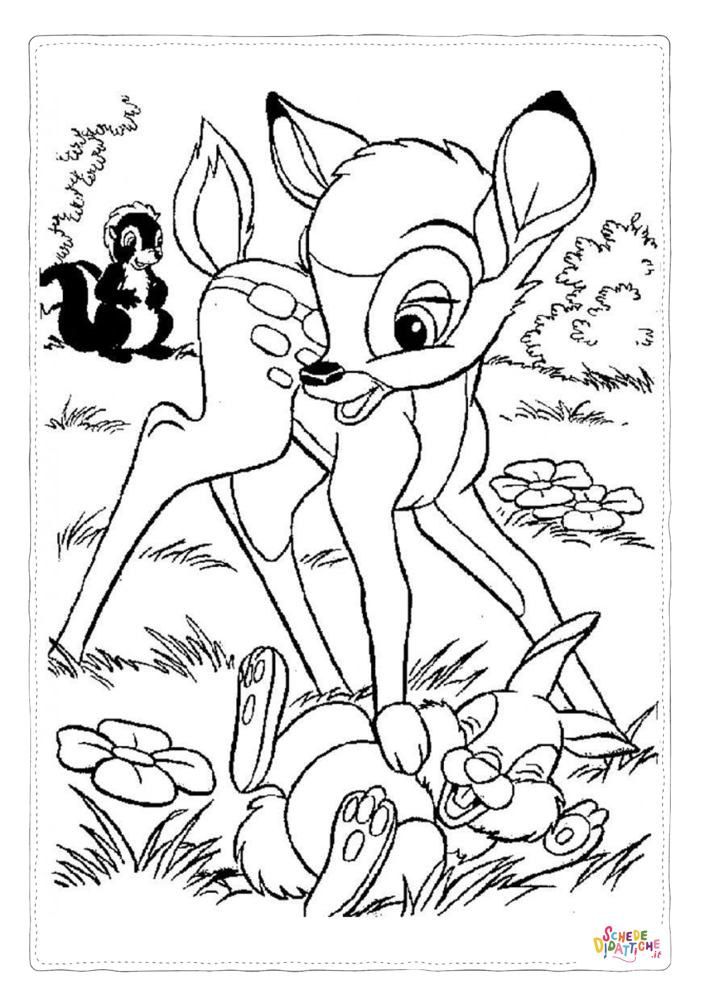 Disegno di Bambi da stampare e colorare 73