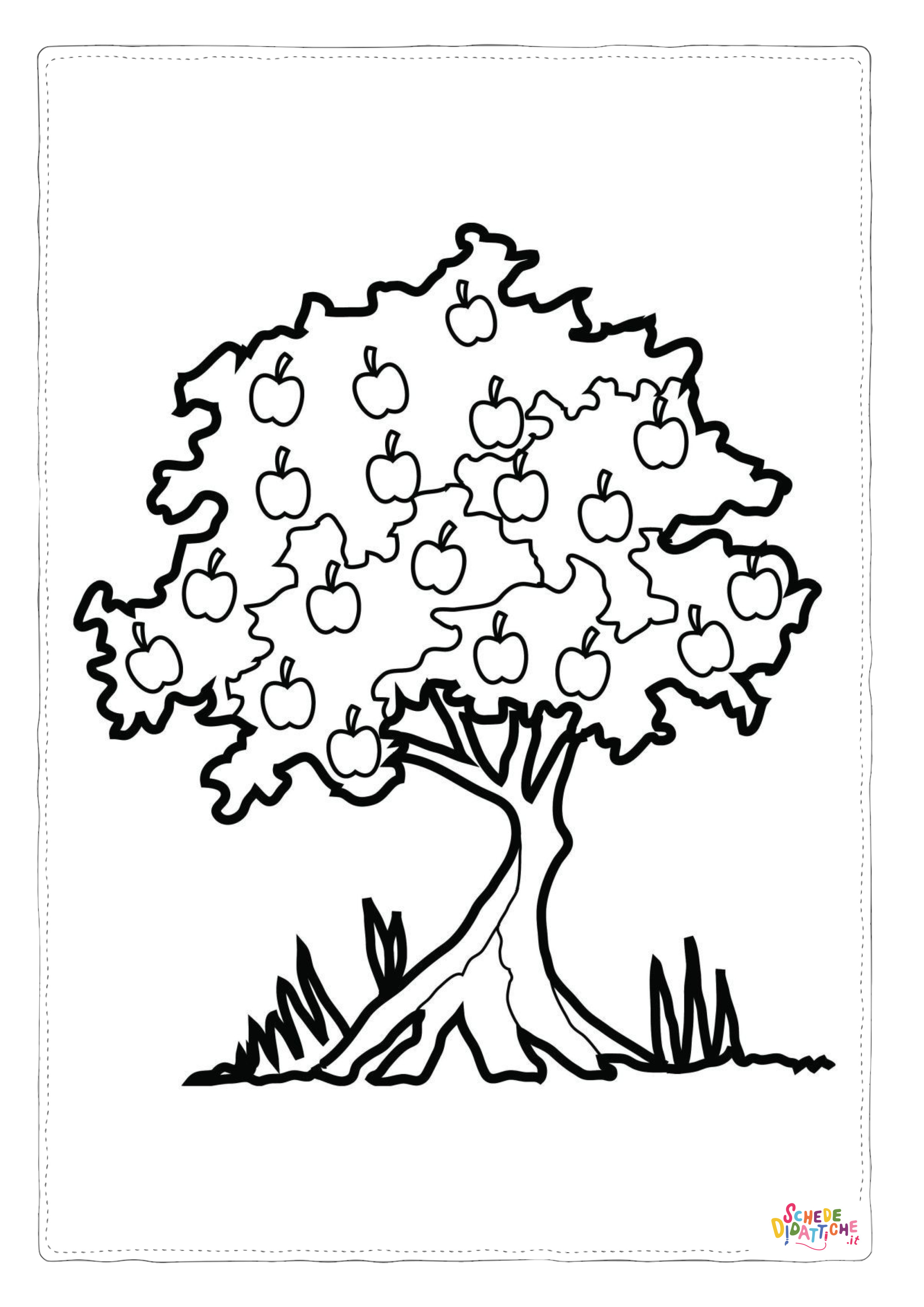 Disegno "Disegno di albero da frutta da stampare e colorare 27" Disegno di albero da frutta da stampare e colorare 27