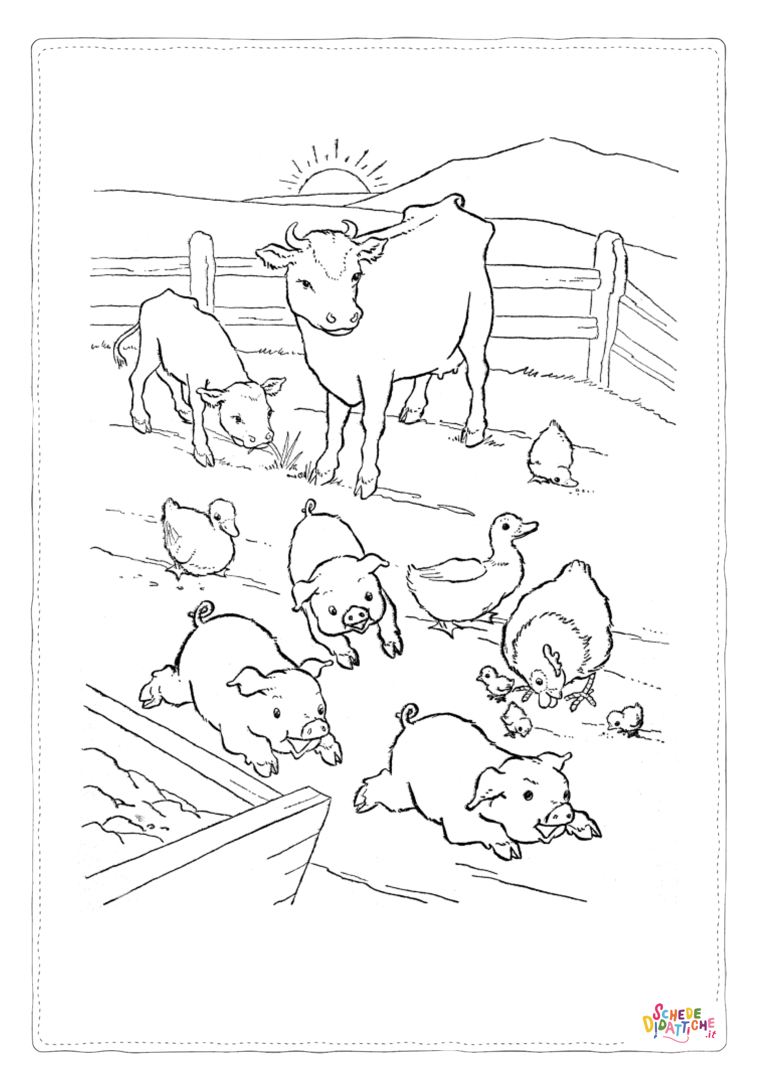 Disegno "Disegno di mucca da stampare e colorare 1" Disegno di mucca da stampare e colorare 1