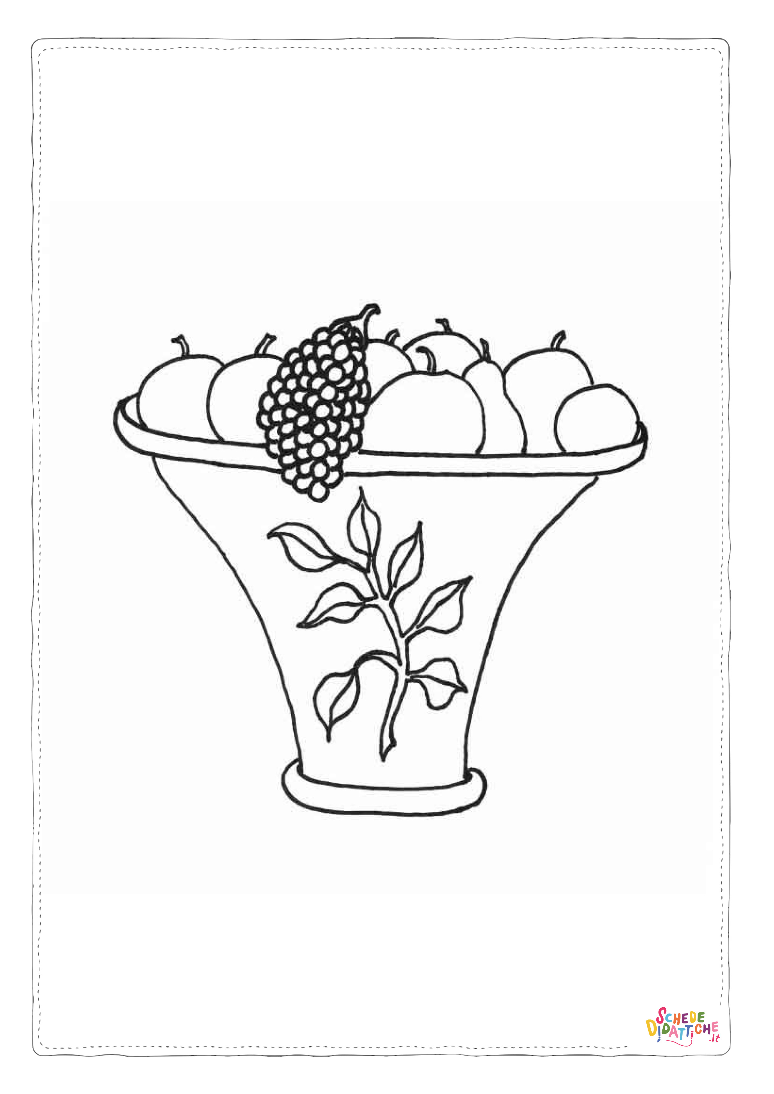 Disegno "Disegno di cesto di frutta da stampare e colorare 7" Disegno di cesto di frutta da stampare e colorare 7