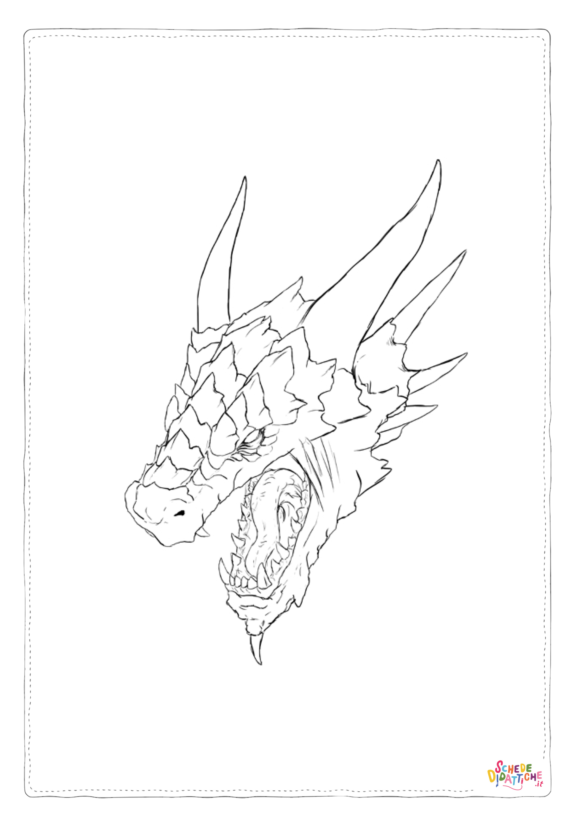 Disegno "Disegno di dragone da stampare e colorare 120" Disegno di dragone da stampare e colorare 120