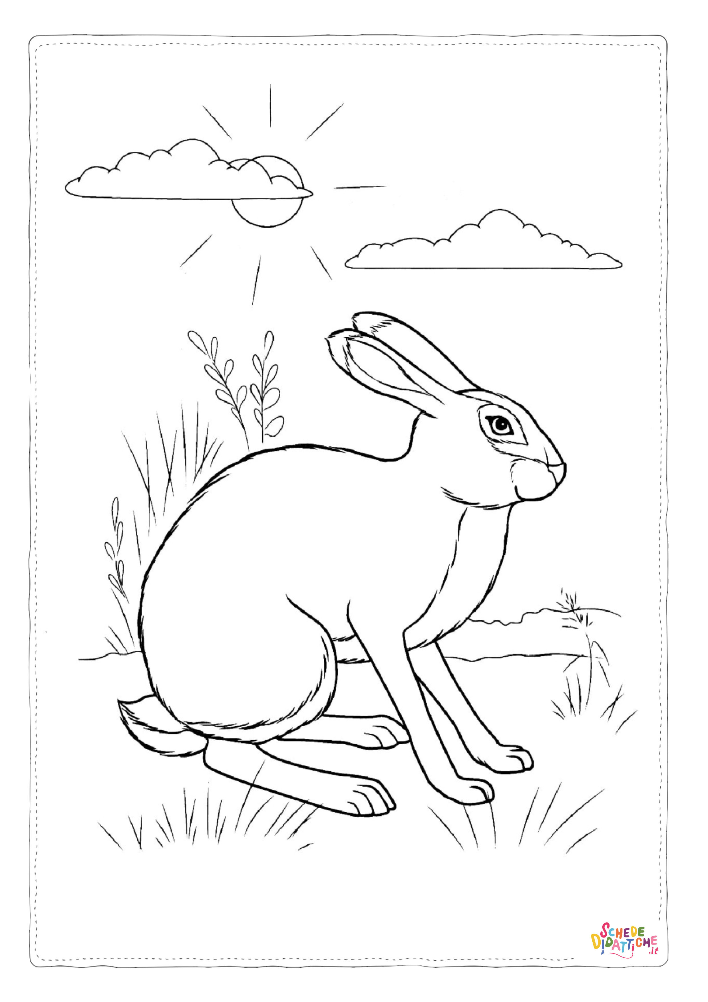 Disegno "Disegno di coniglio da stampare e colorare 141" Disegno di coniglio da stampare e colorare 141