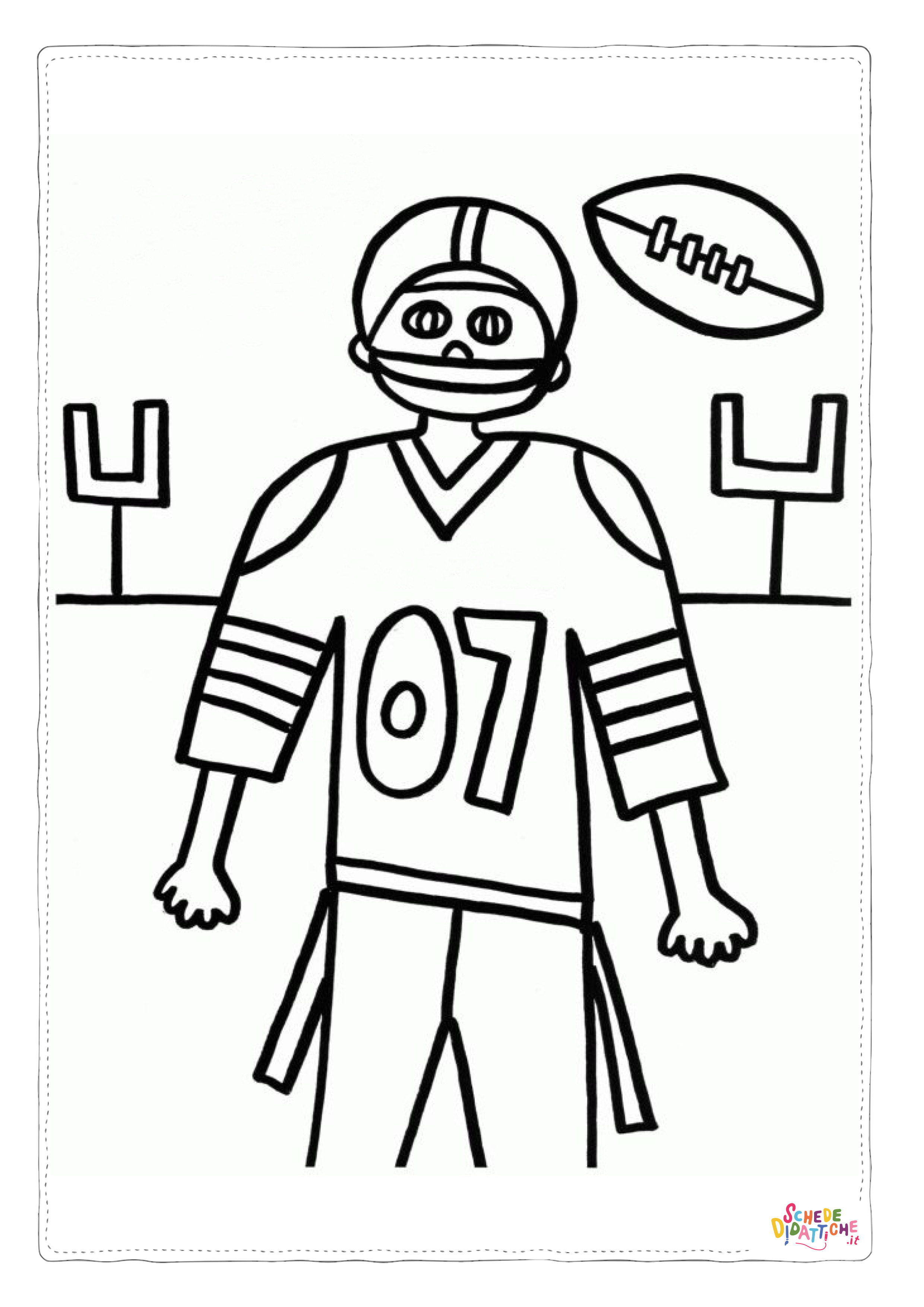 Disegno di football americano da stampare e colorare 19