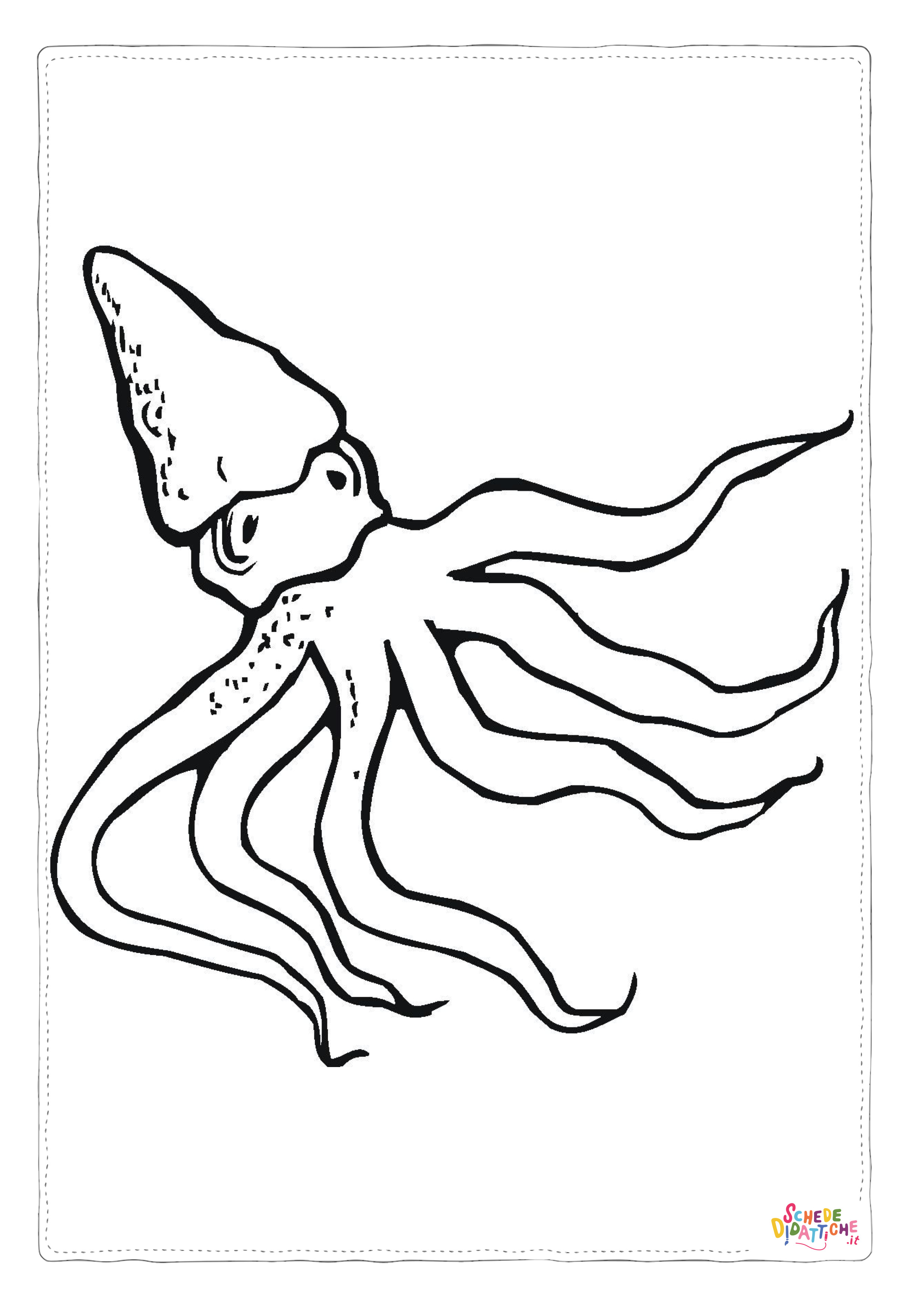 Disegno "Disegno di piovra da stampare e colorare 4" Disegno di piovra da stampare e colorare 4