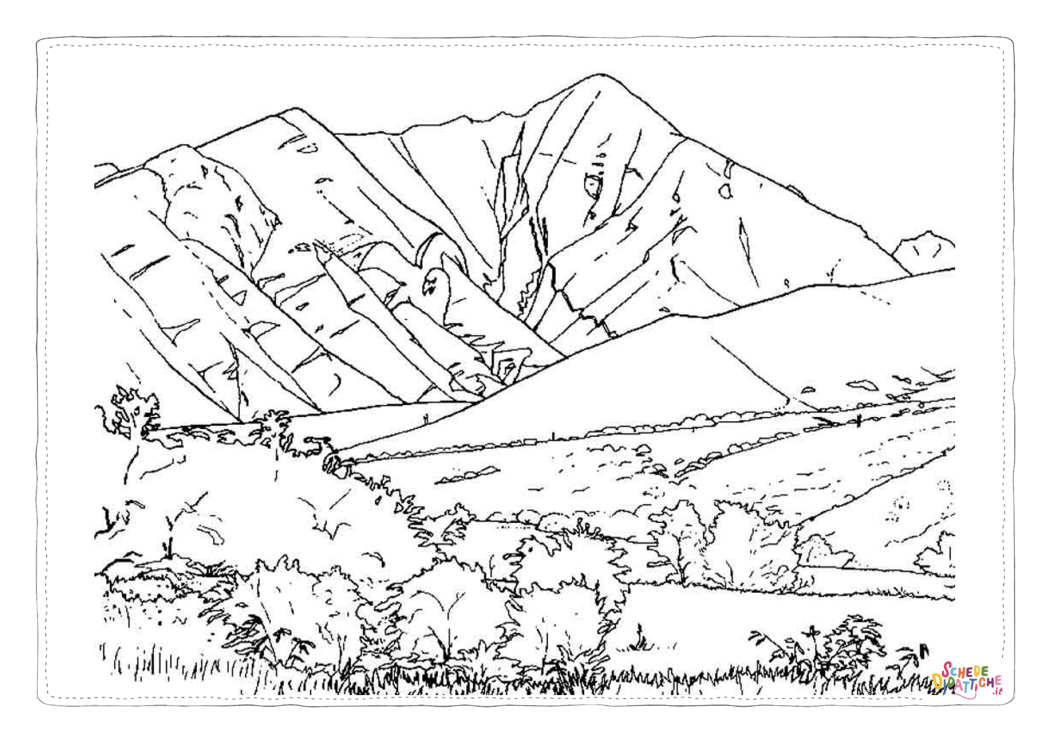 Disegno "Disegno di paesaggio da stampare e colorare 31" Disegno di paesaggio da stampare e colorare 31