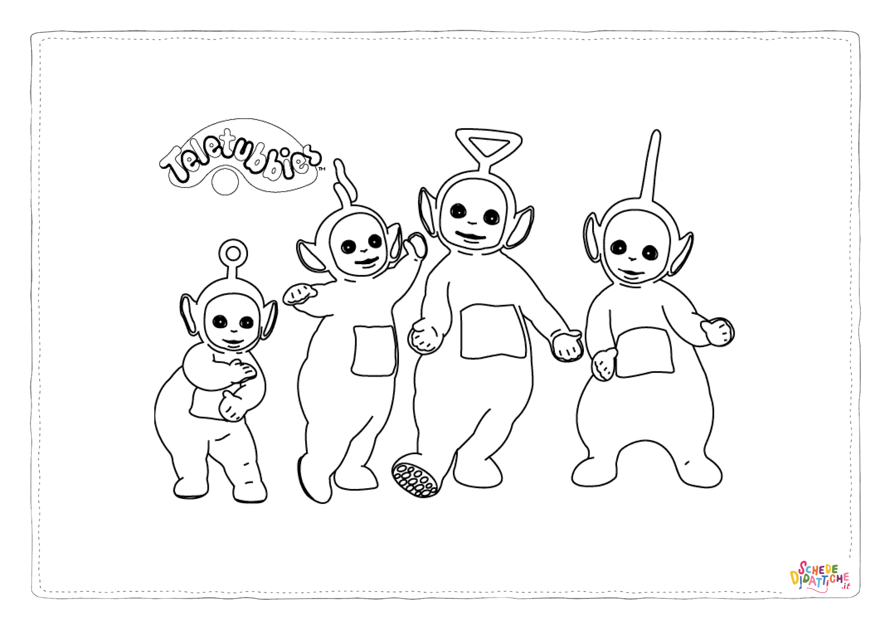 Disegno "Disegno di Teletubbies da stampare e colorare 1" Disegno di Teletubbies da stampare e colorare 1