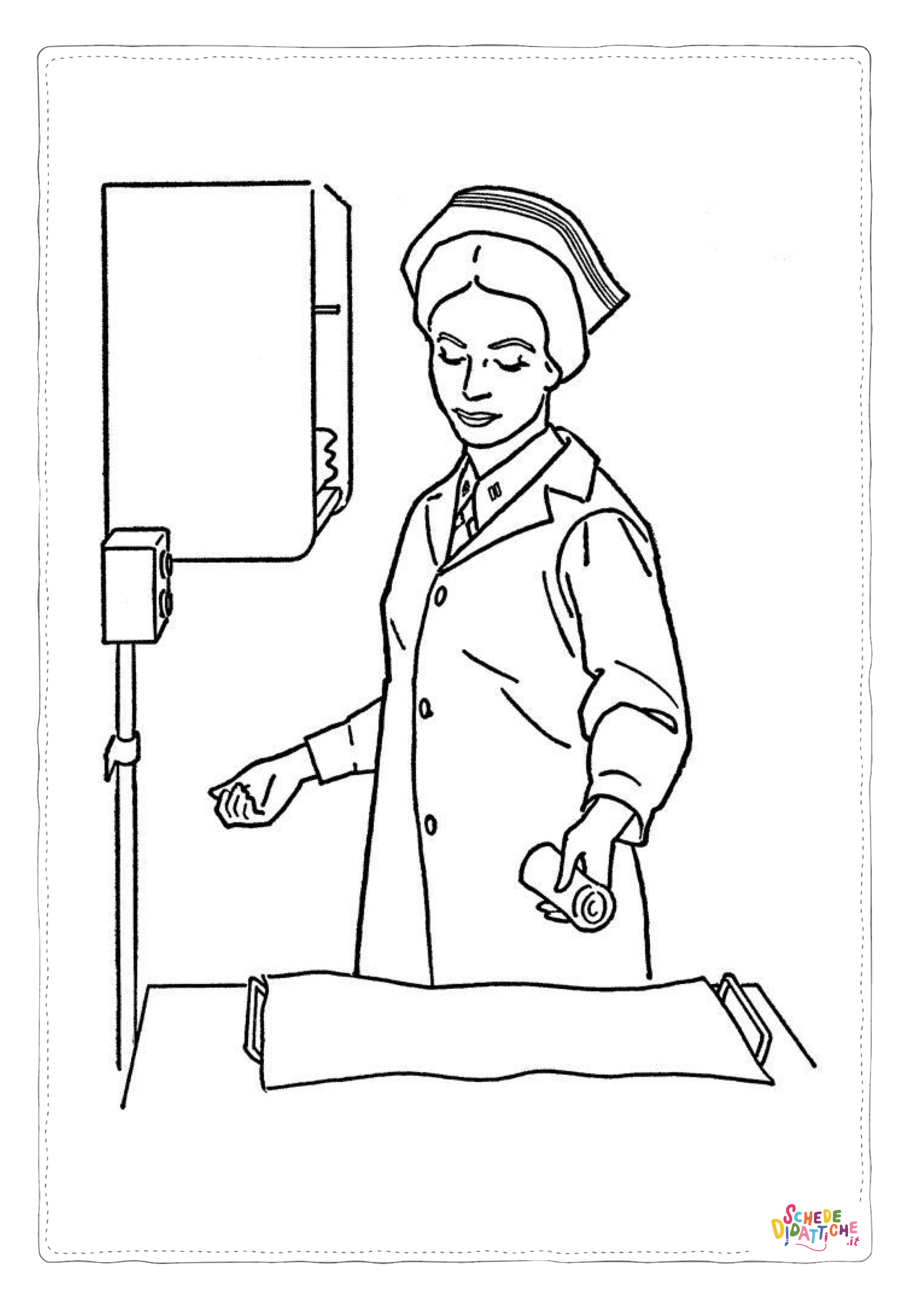 Disegno "Disegno di infermiere da stampare e colorare 24" Disegno di infermiere da stampare e colorare 24