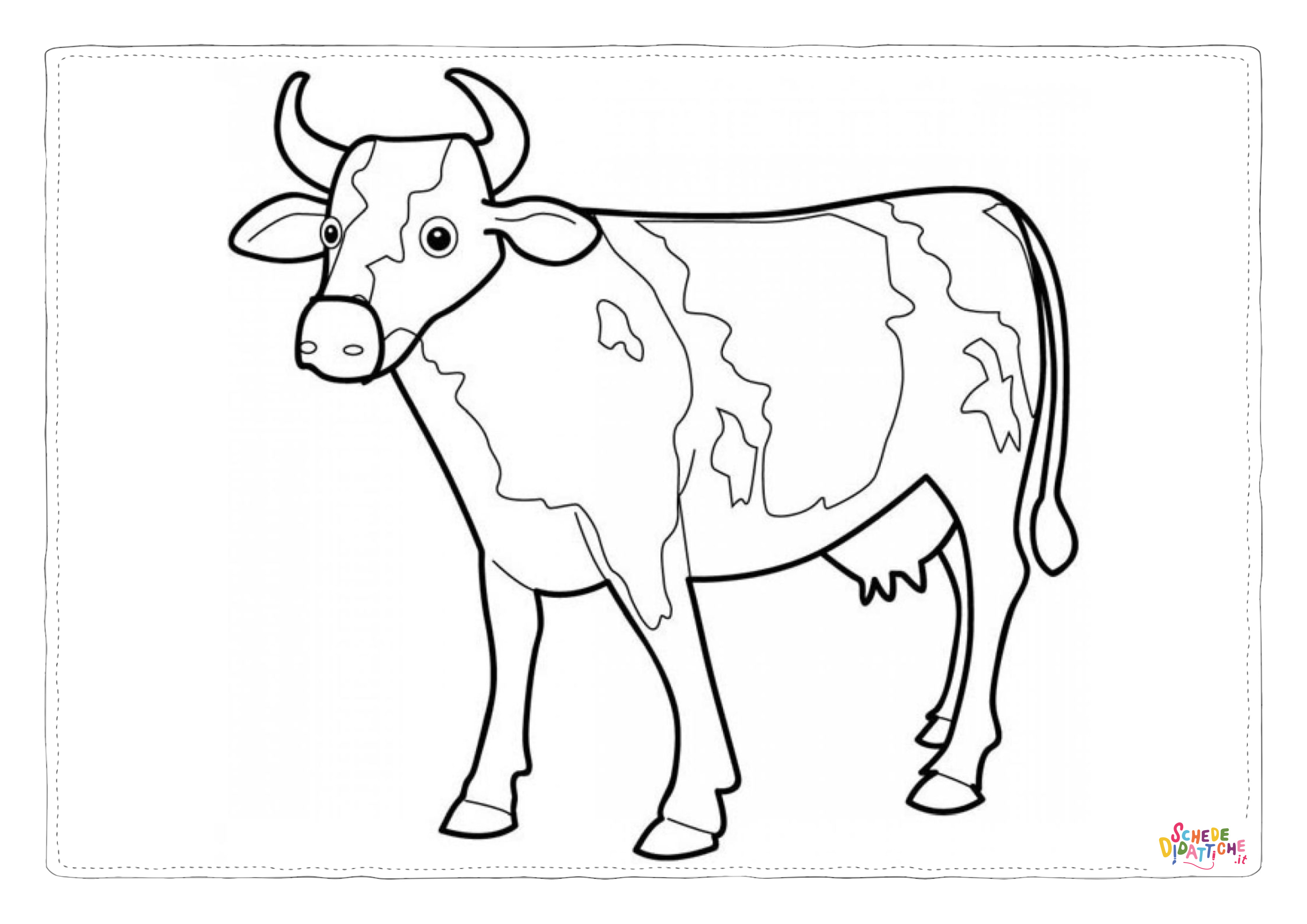 Disegno "Disegno di mucca da stampare e colorare 106" Disegno di mucca da stampare e colorare 106
