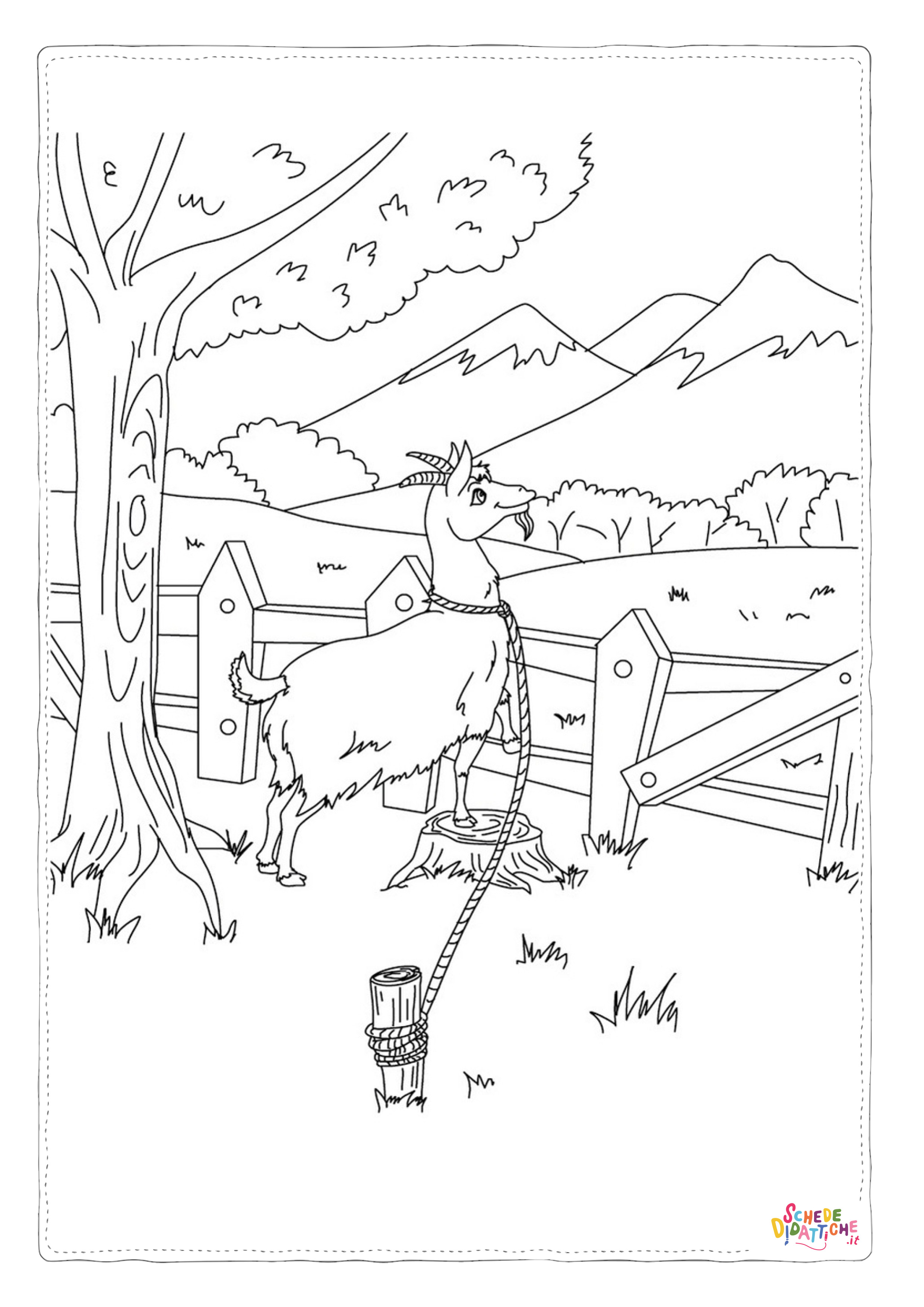 Disegno "Disegno di capra da stampare e colorare 37" Disegno di capra da stampare e colorare 37