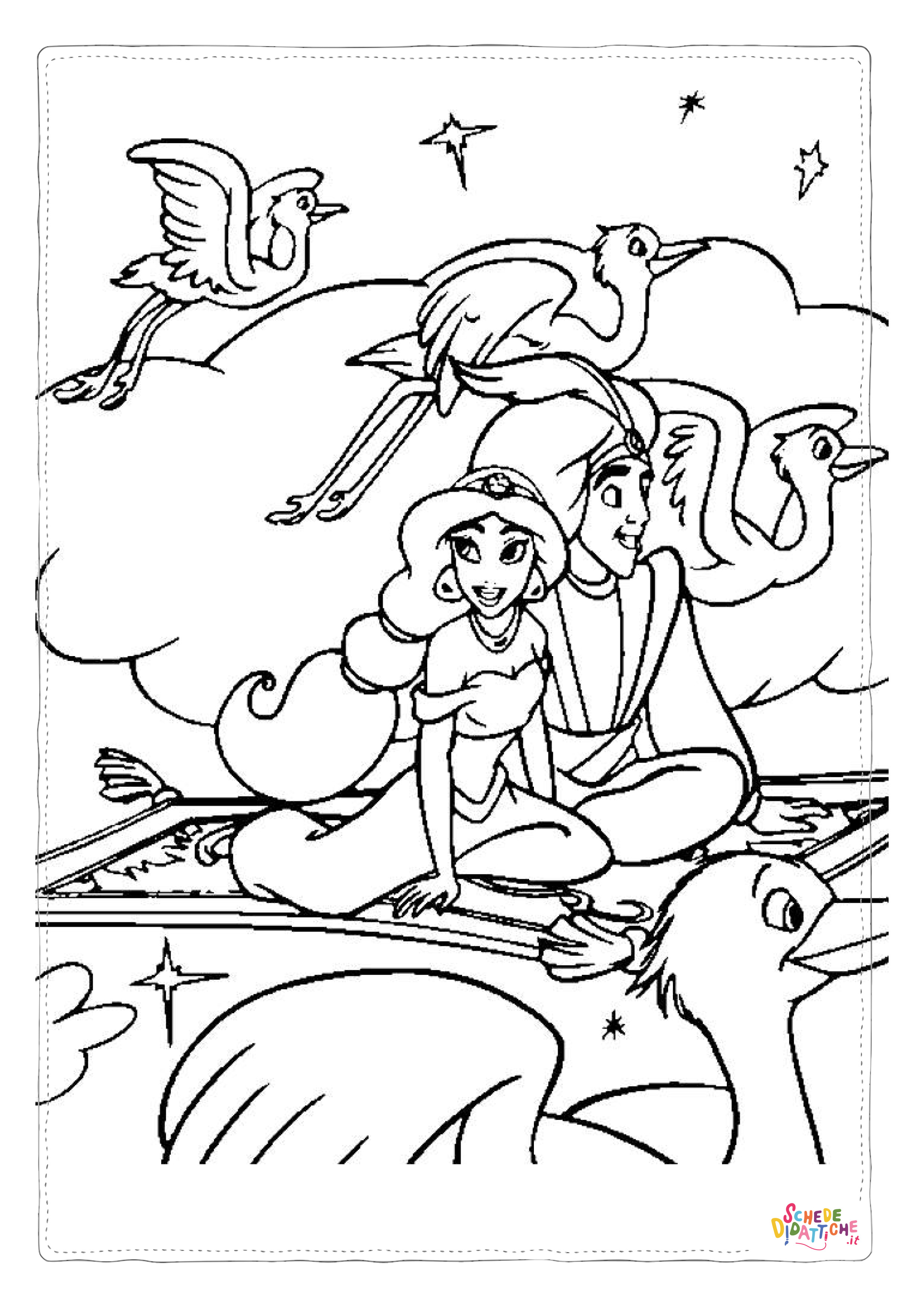 Disegno di Aladdin da stampare e colorare 12