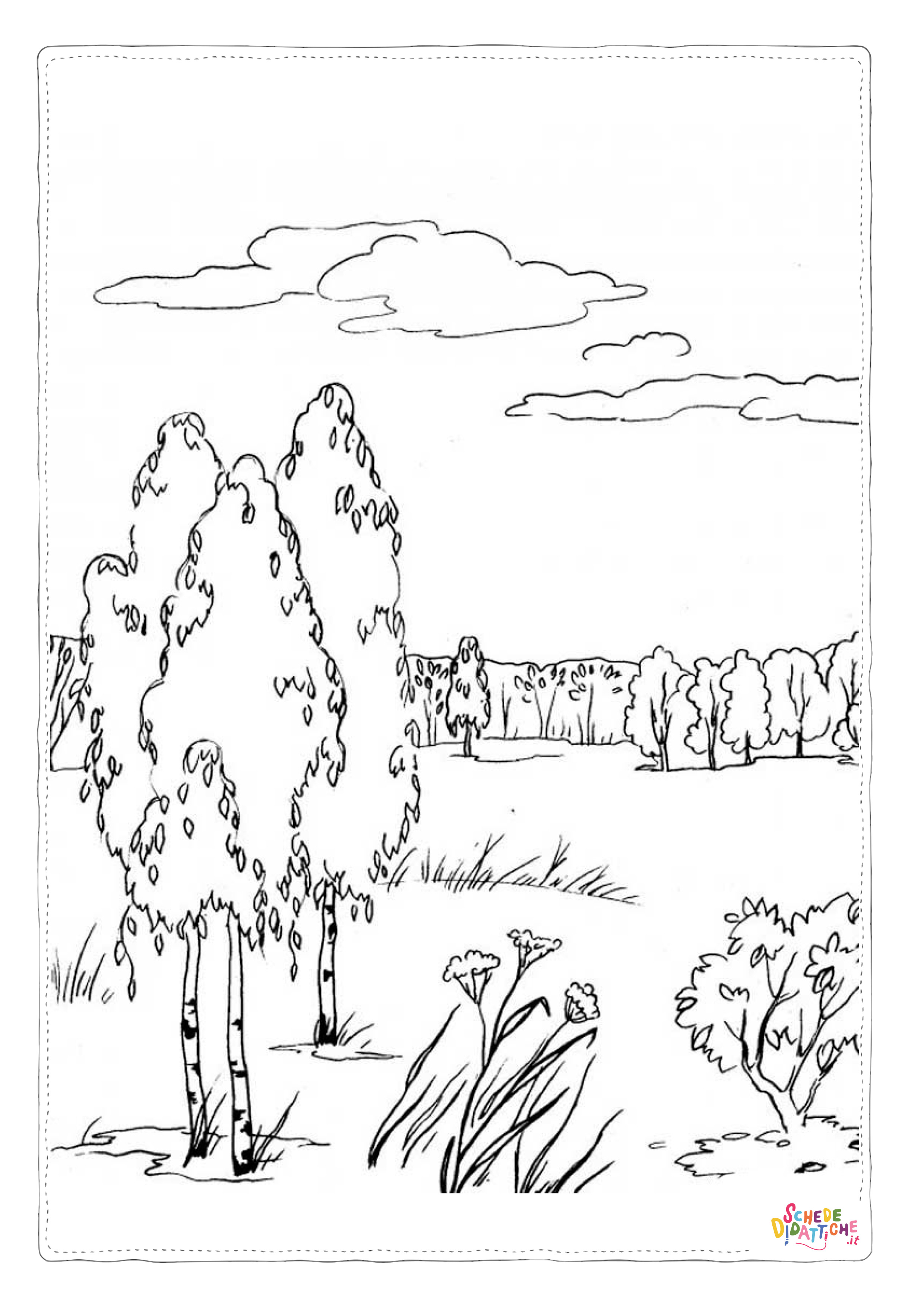 Disegno "Disegno di paesaggio da stampare e colorare 84" Disegno di paesaggio da stampare e colorare 84