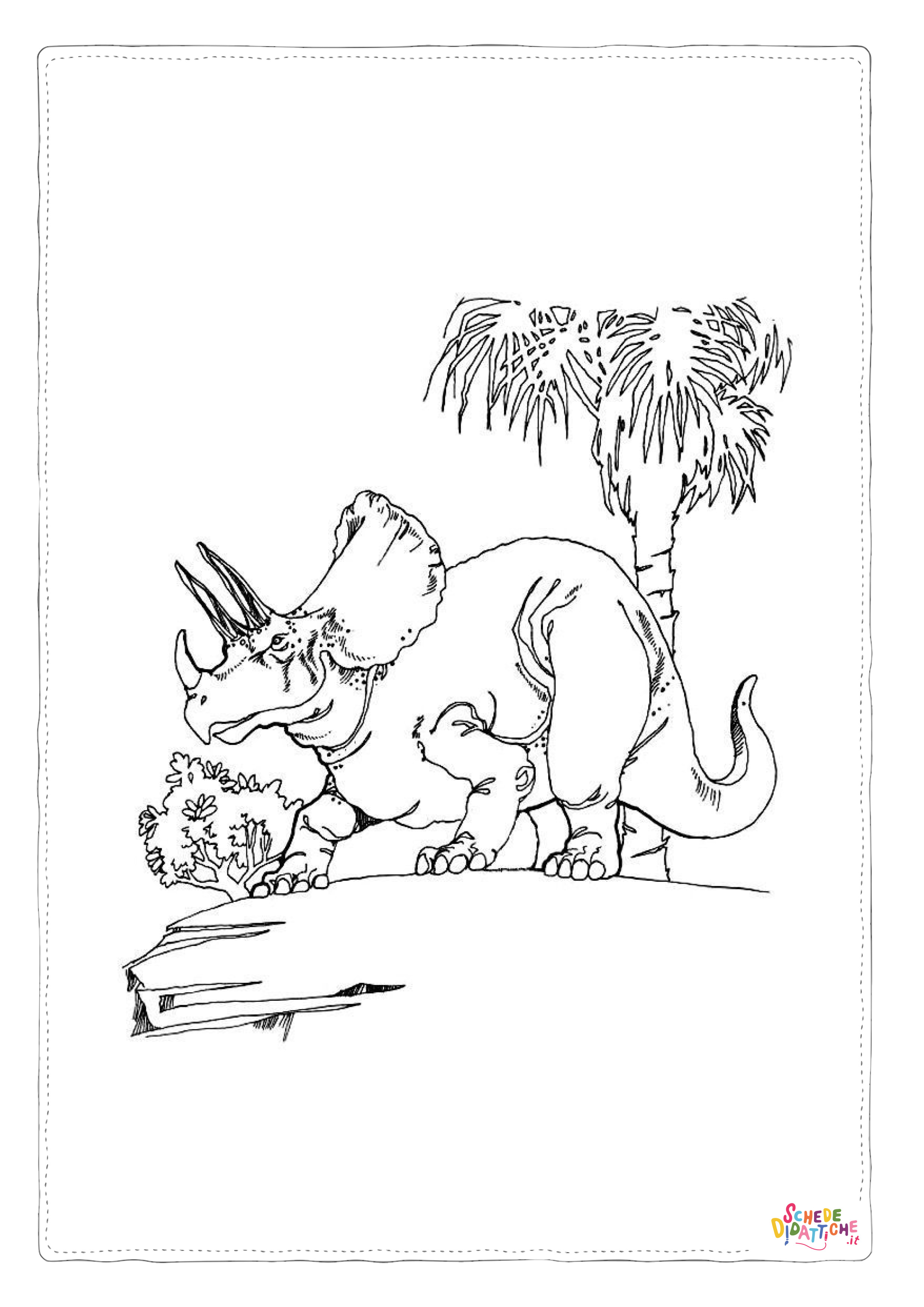 Disegno "Disegno di Triceratopo da stampare e colorare 61" Disegno di Triceratopo da stampare e colorare 61
