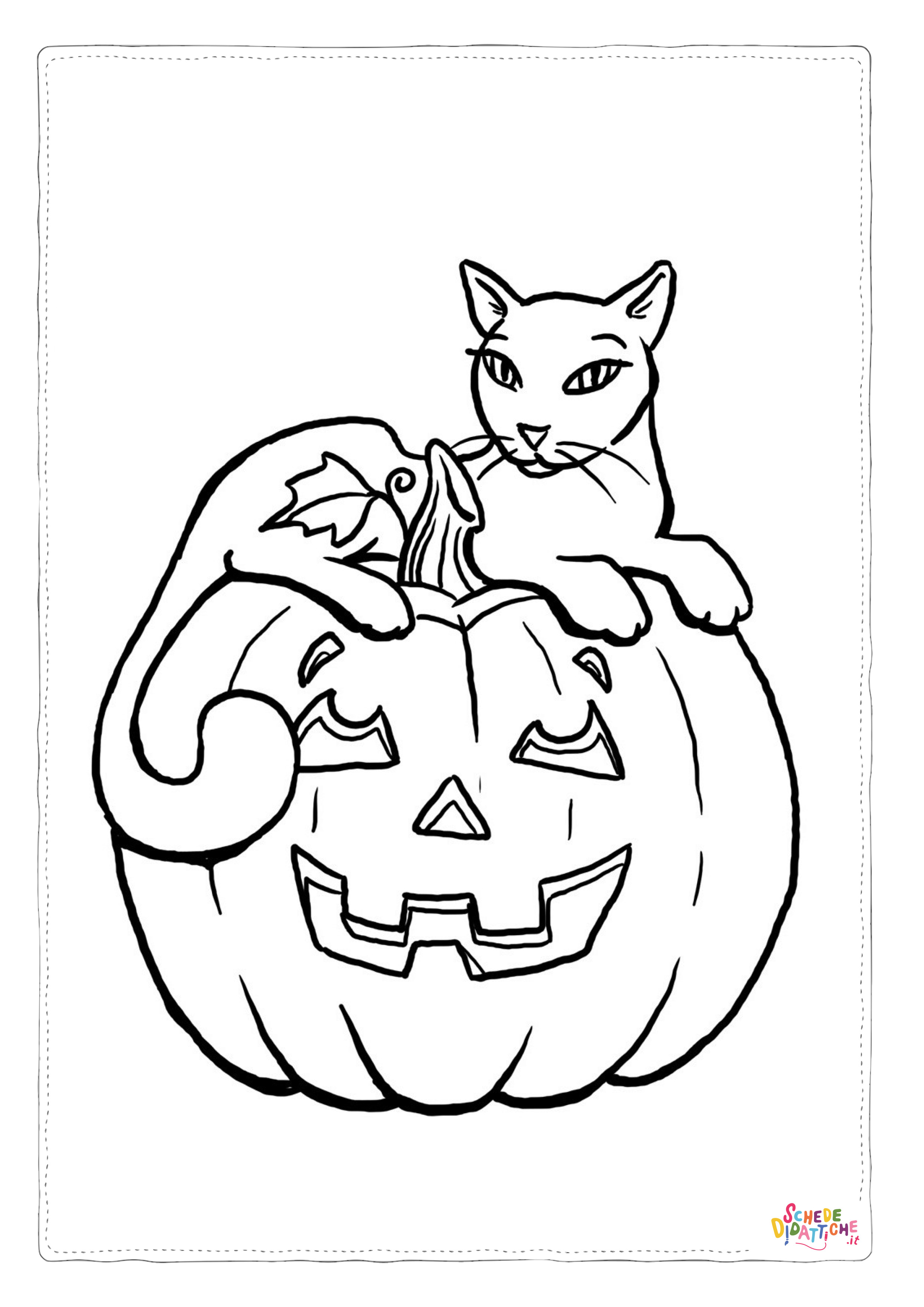 Disegno "Disegno di gatto di halloween da stampare e colorare 18" Disegno di gatto di halloween da stampare e colorare 18