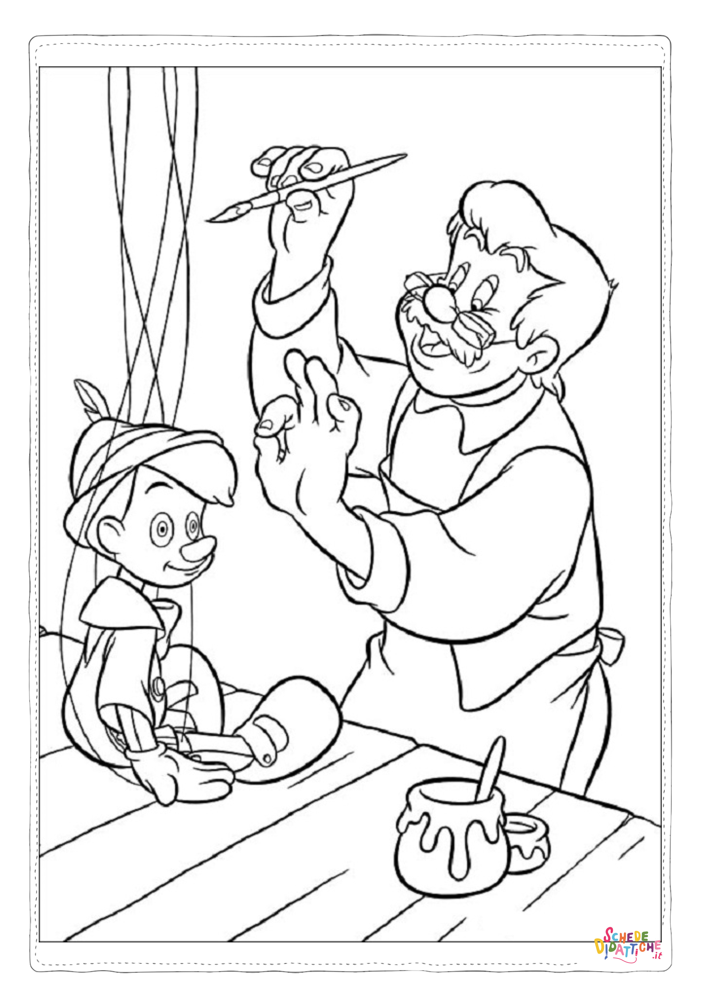 Disegno "Disegno di Pinocchio da stampare e colorare 16" Disegno di Pinocchio da stampare e colorare 16