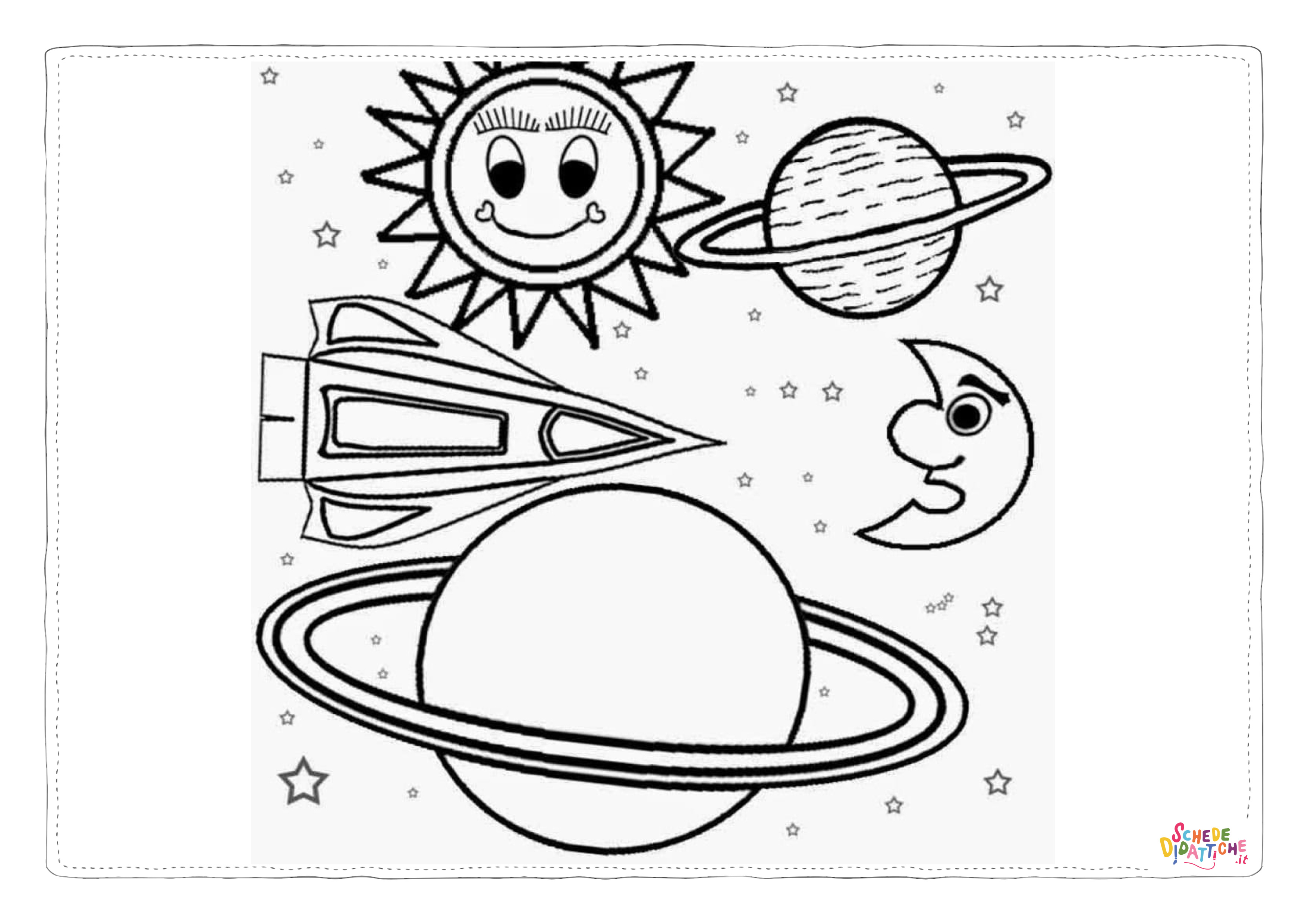 Disegno di pianeta da stampare e colorare 20
