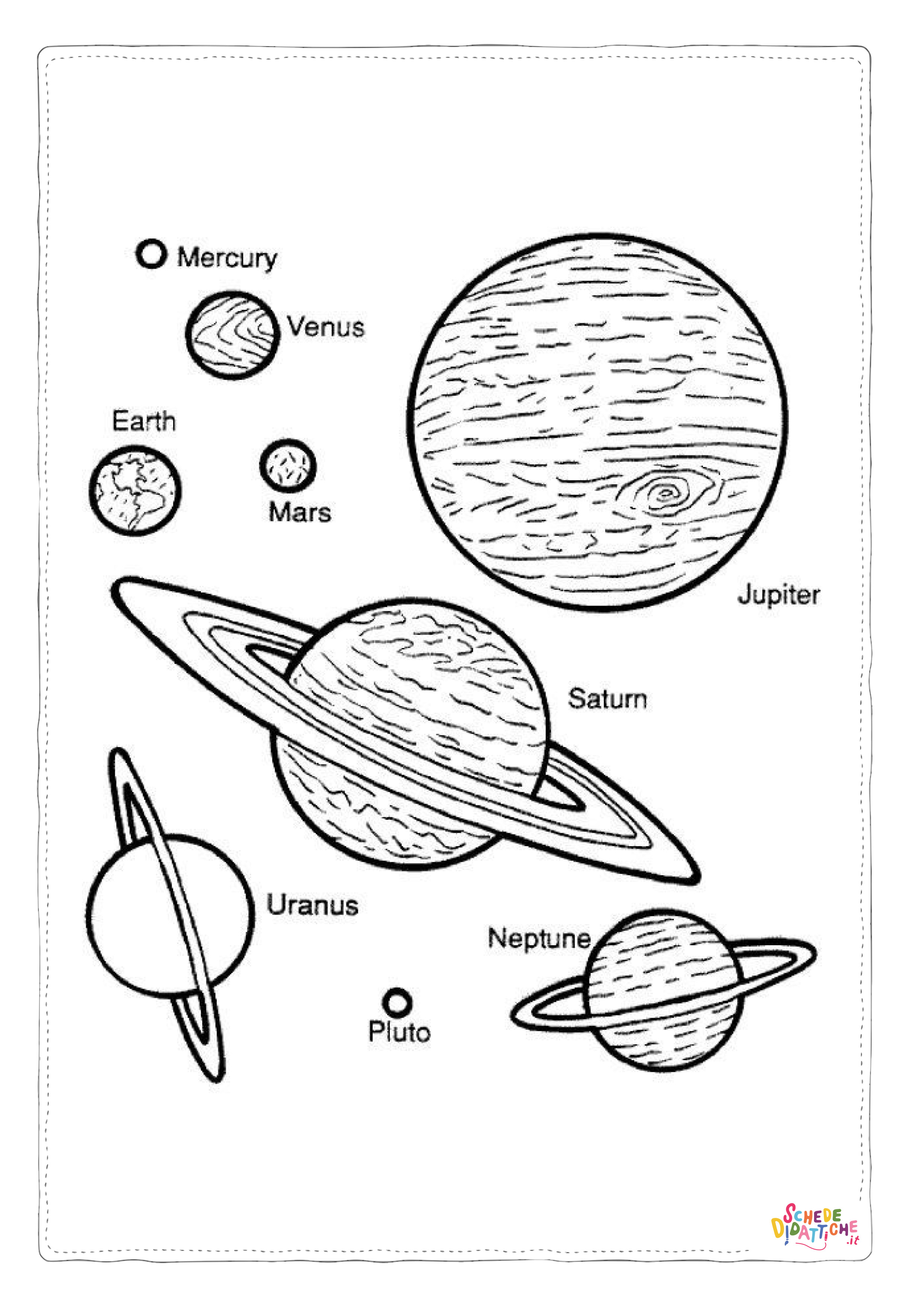 Disegno di pianeta da stampare e colorare 10