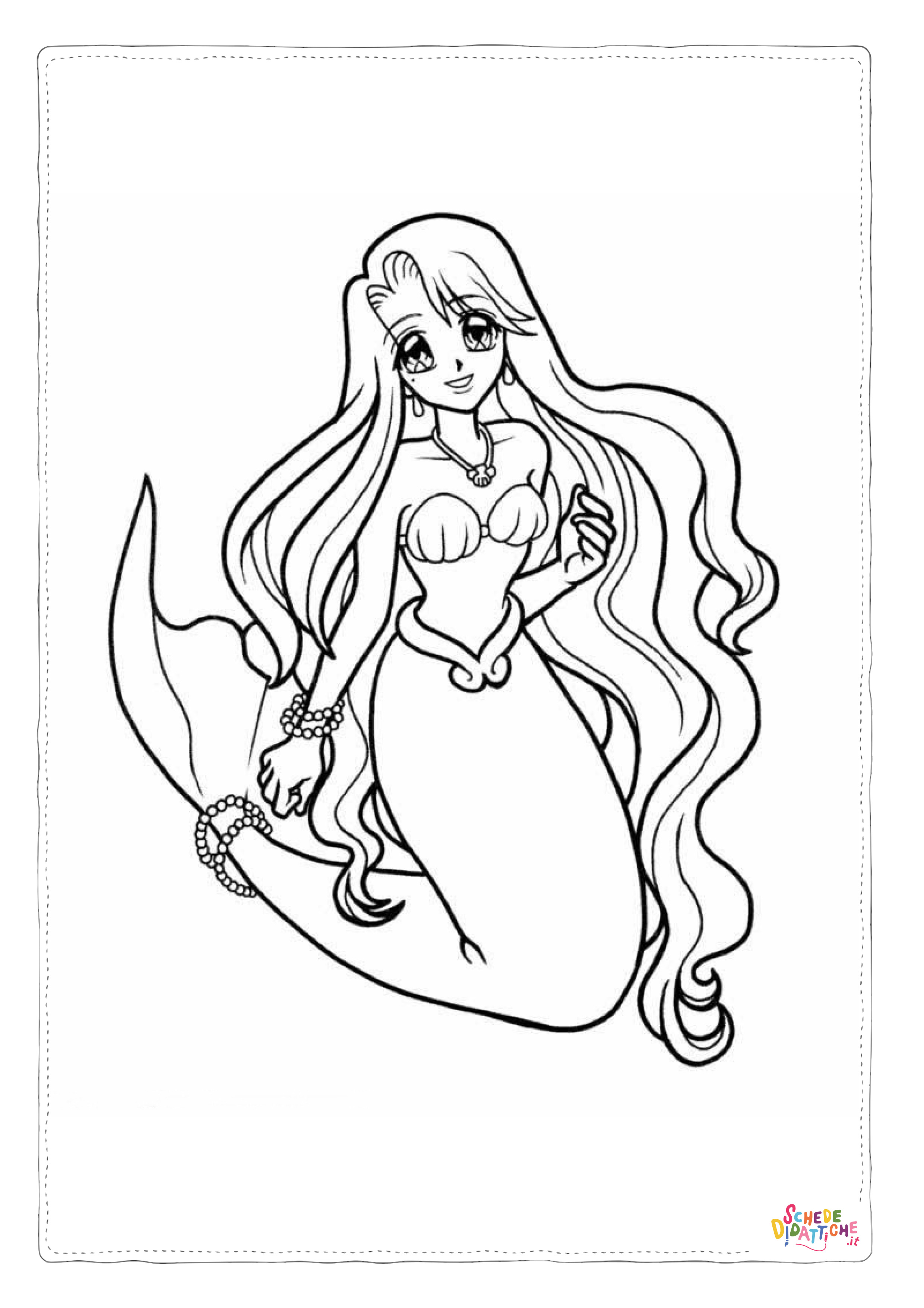 Disegno di sirena da stampare e colorare 5