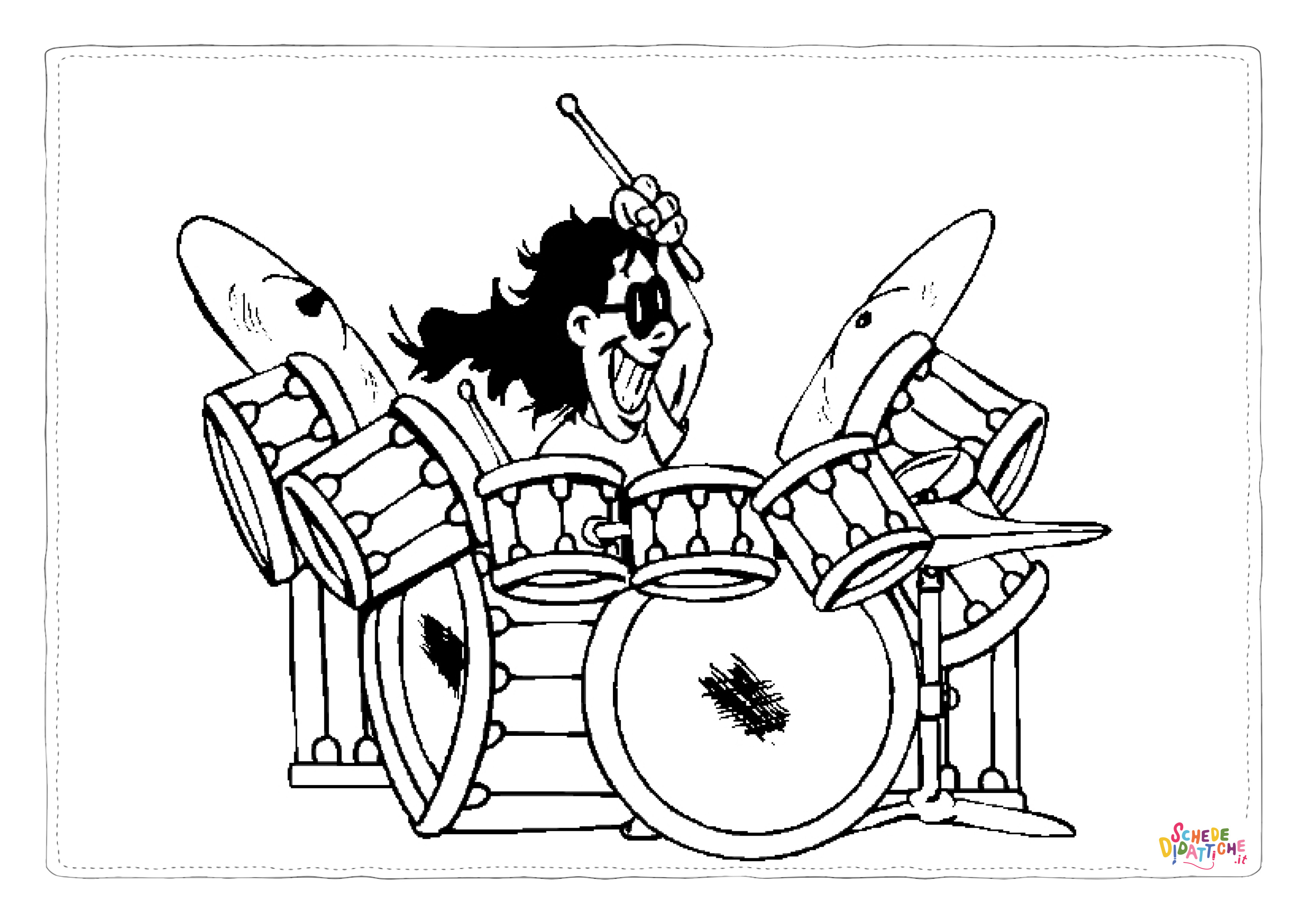 Disegno "Disegno di musicista da stampare e colorare" Disegno di musicista da stampare e colorare