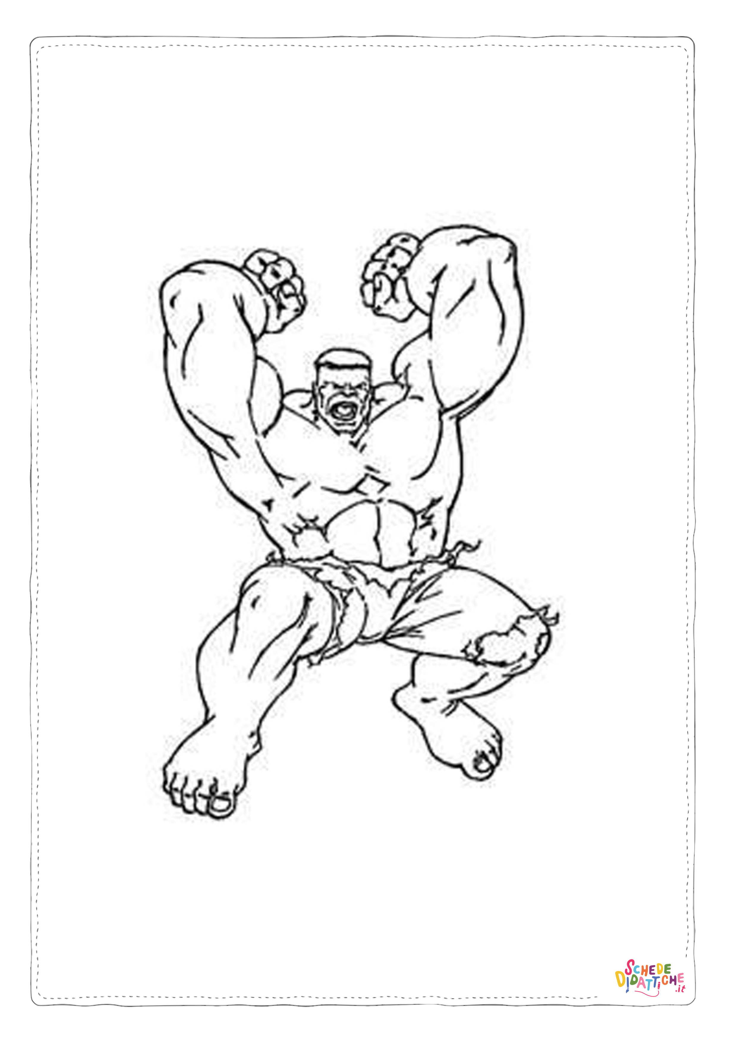 Disegno di Hulk da stampare e colorare 2