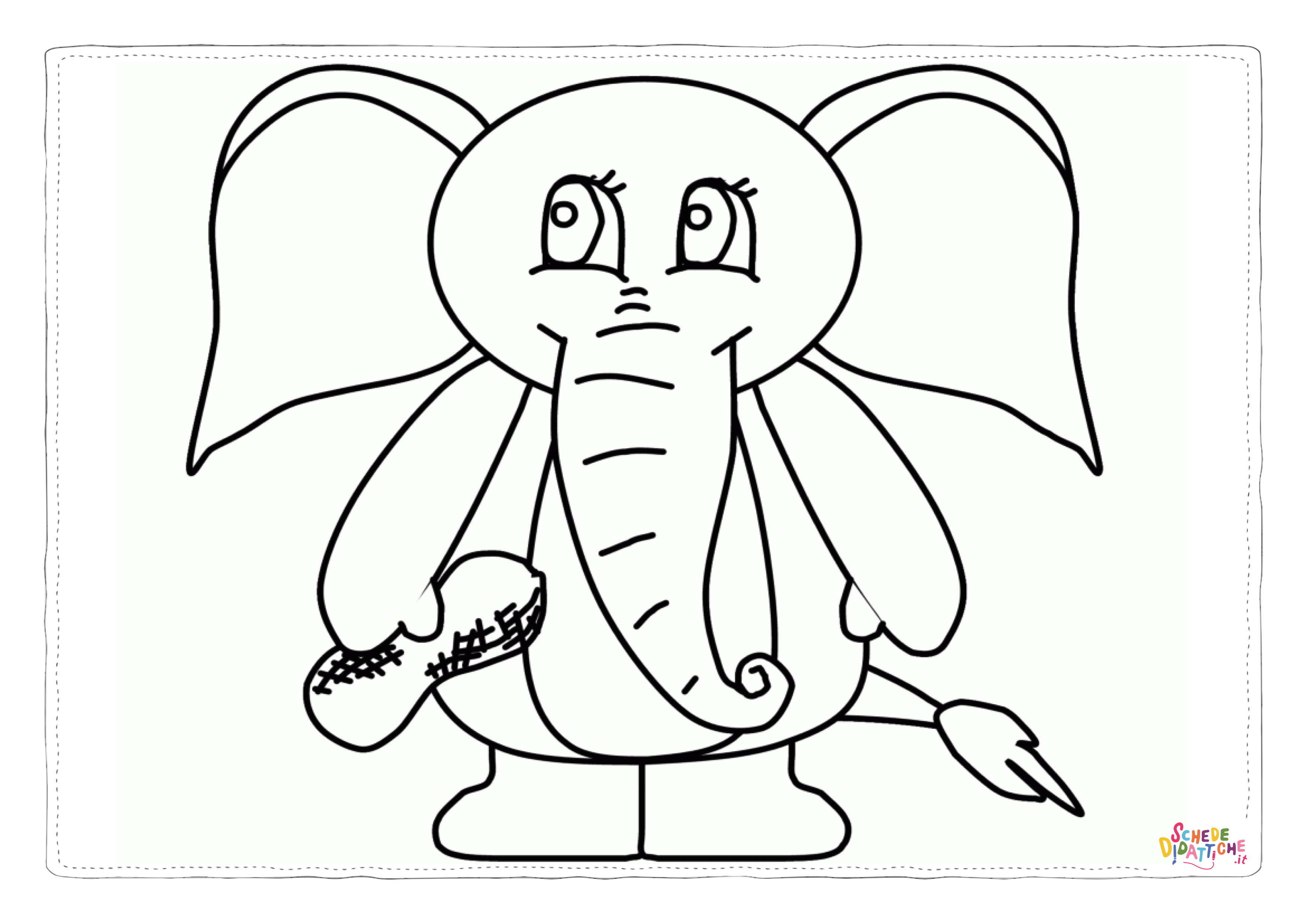 Disegno "Disegno di elefante da stampare e colorare 138" Disegno di elefante da stampare e colorare 138