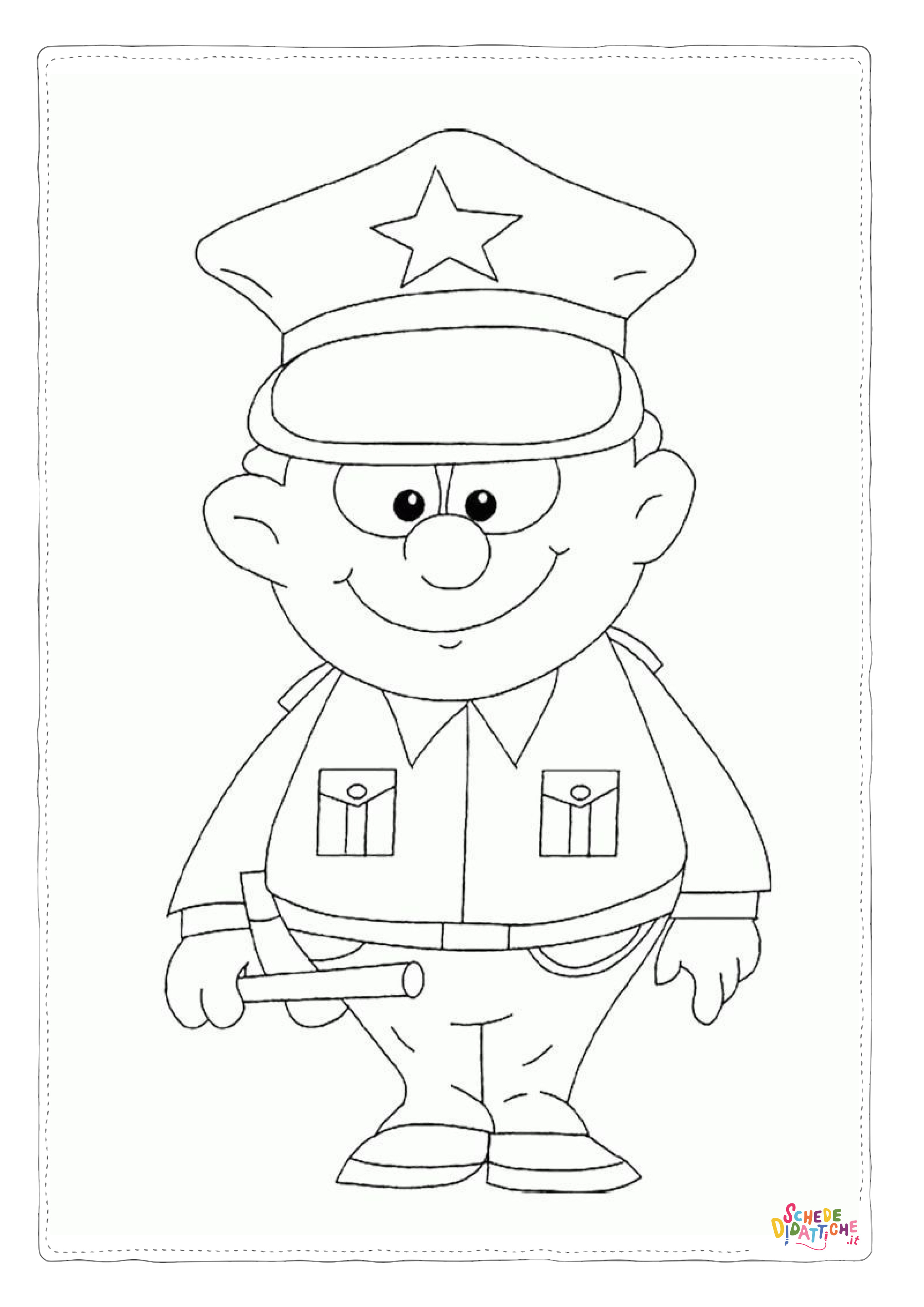 Disegno "Disegno di poliziotto da stampare e colorare 47" Disegno di poliziotto da stampare e colorare 47