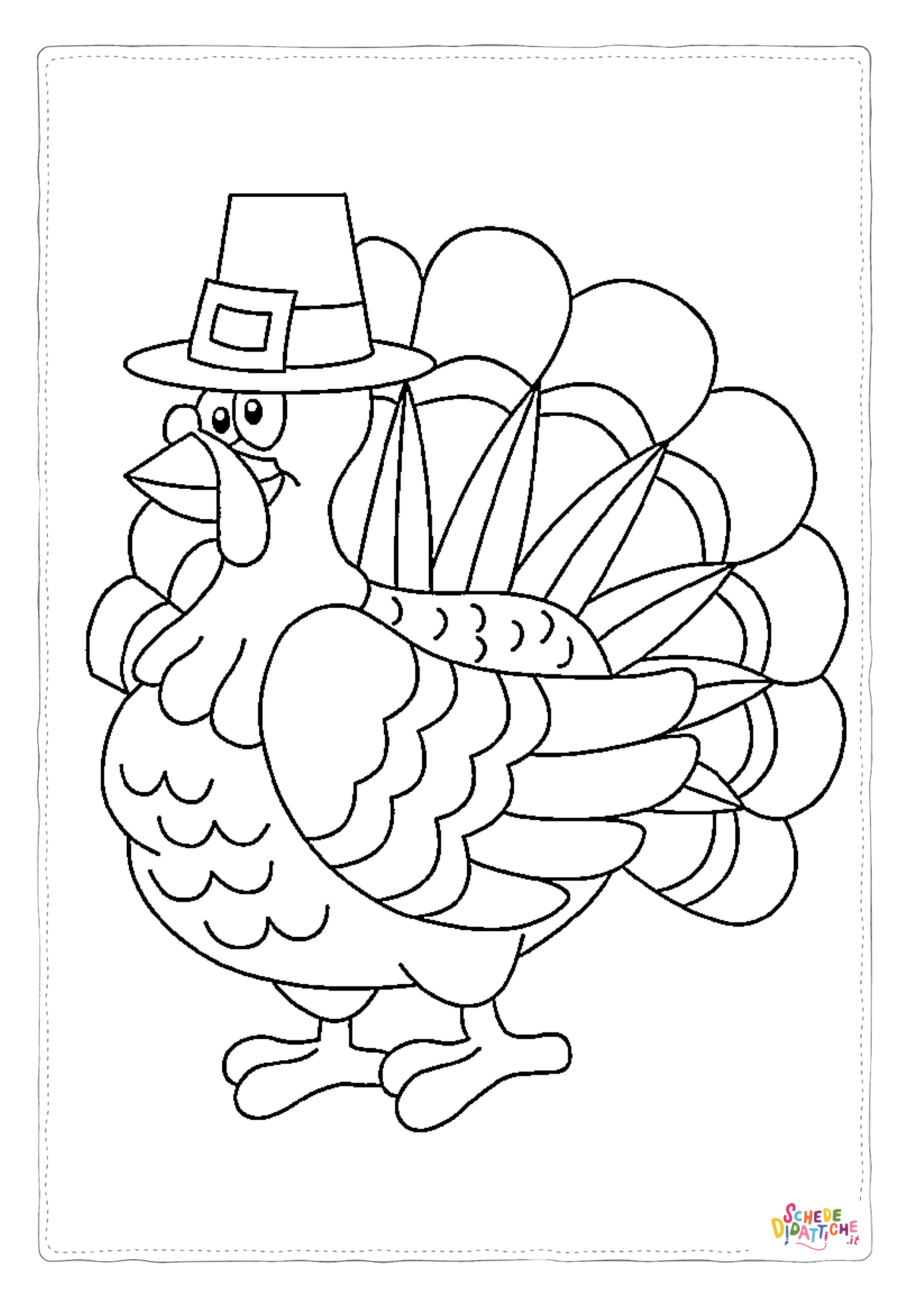 Disegno di tacchino da stampare e colorare 4
