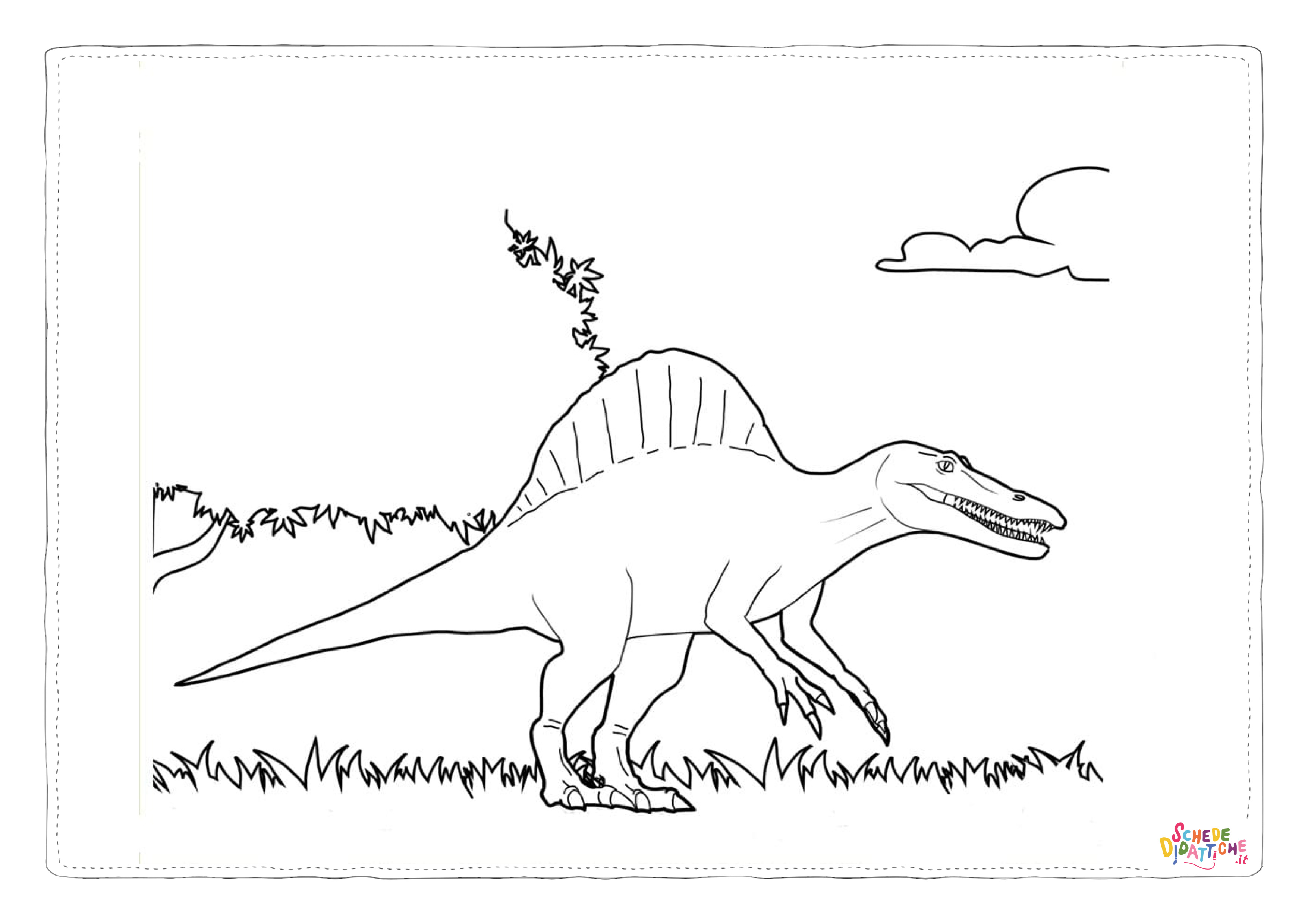 Disegno "Disegno di Spinosauro da stampare e colorare 17" Disegno di Spinosauro da stampare e colorare 17