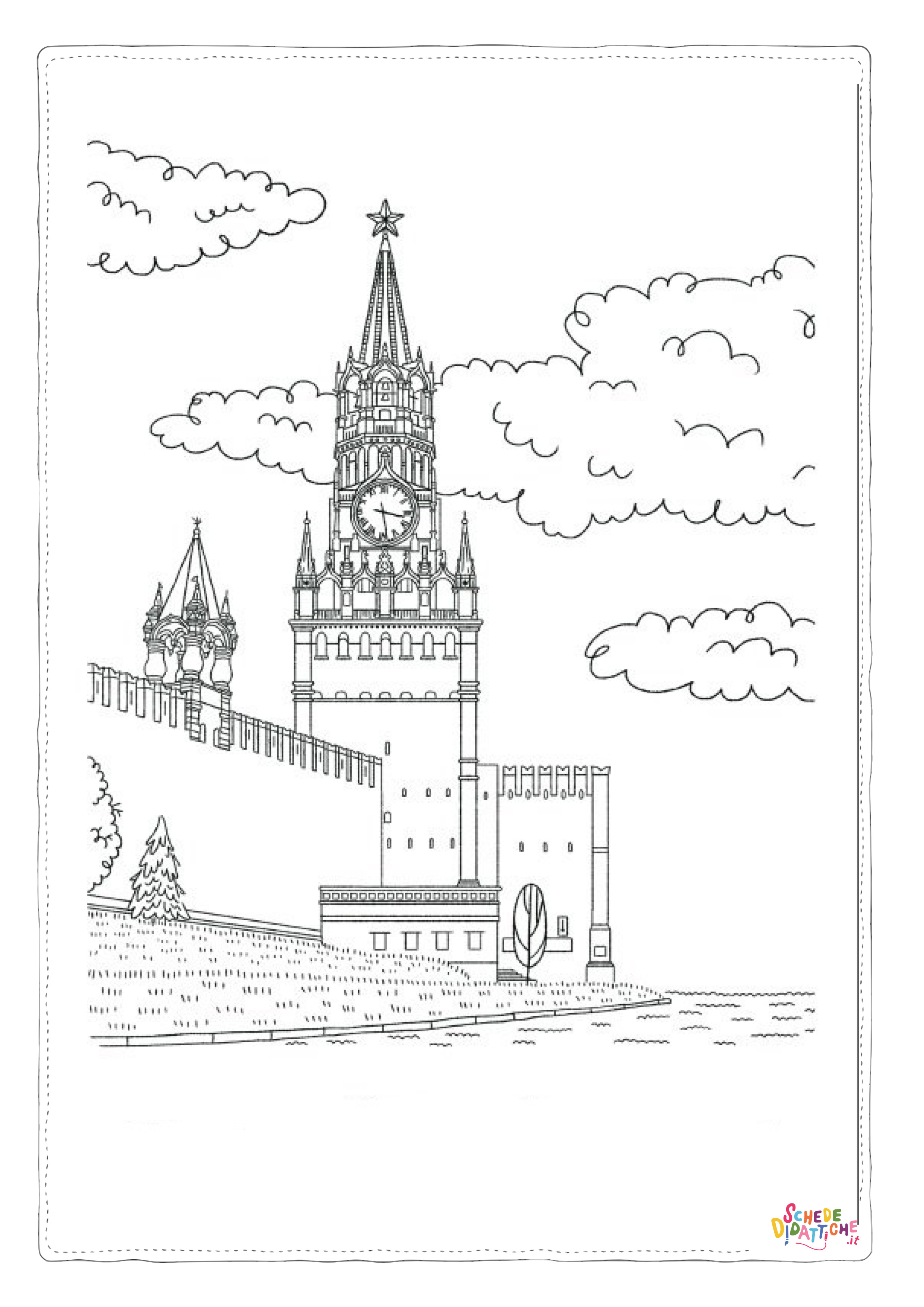 Disegno di monumento famoso da stampare e colorare 23