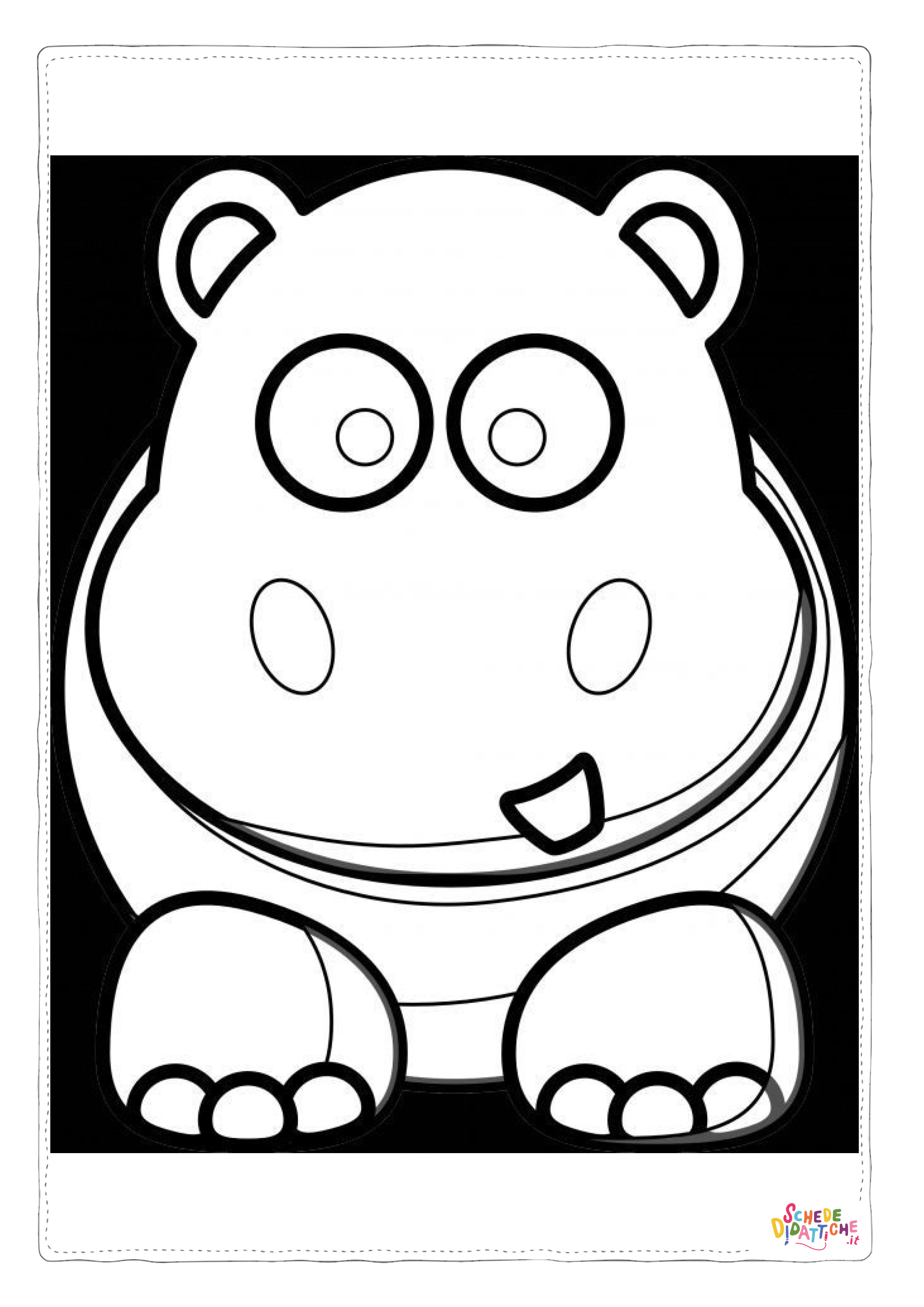 Disegno "Disegno di ippopotamo da stampare e colorare 48" Disegno di ippopotamo da stampare e colorare 48