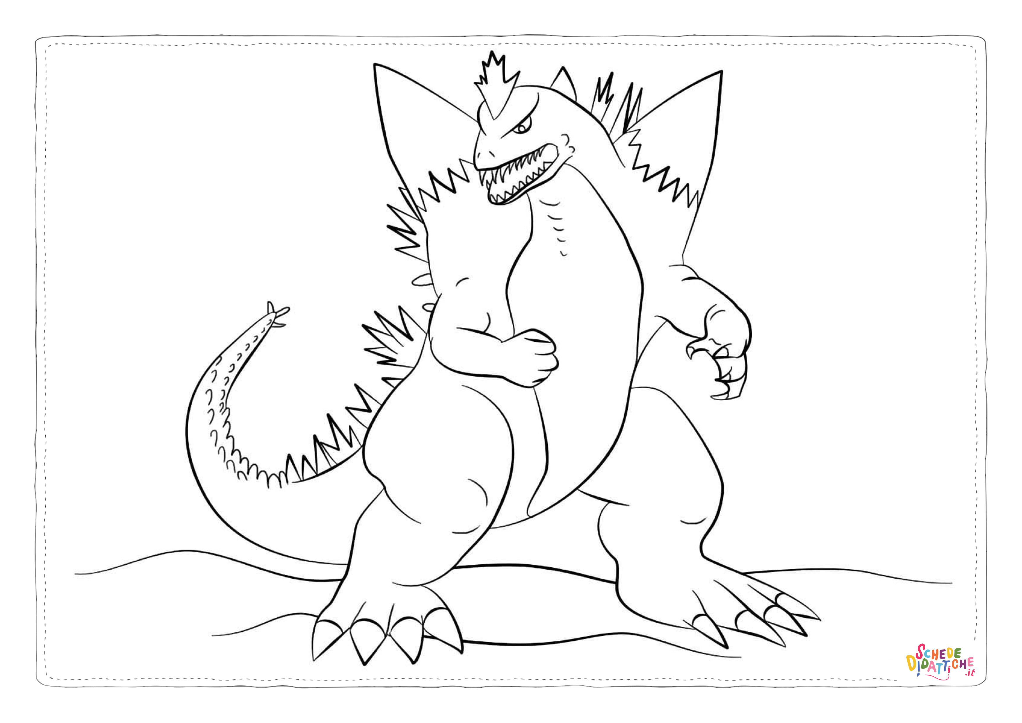 Disegno "Disegno di Godzilla da stampare e colorare 30" Disegno di Godzilla da stampare e colorare 30