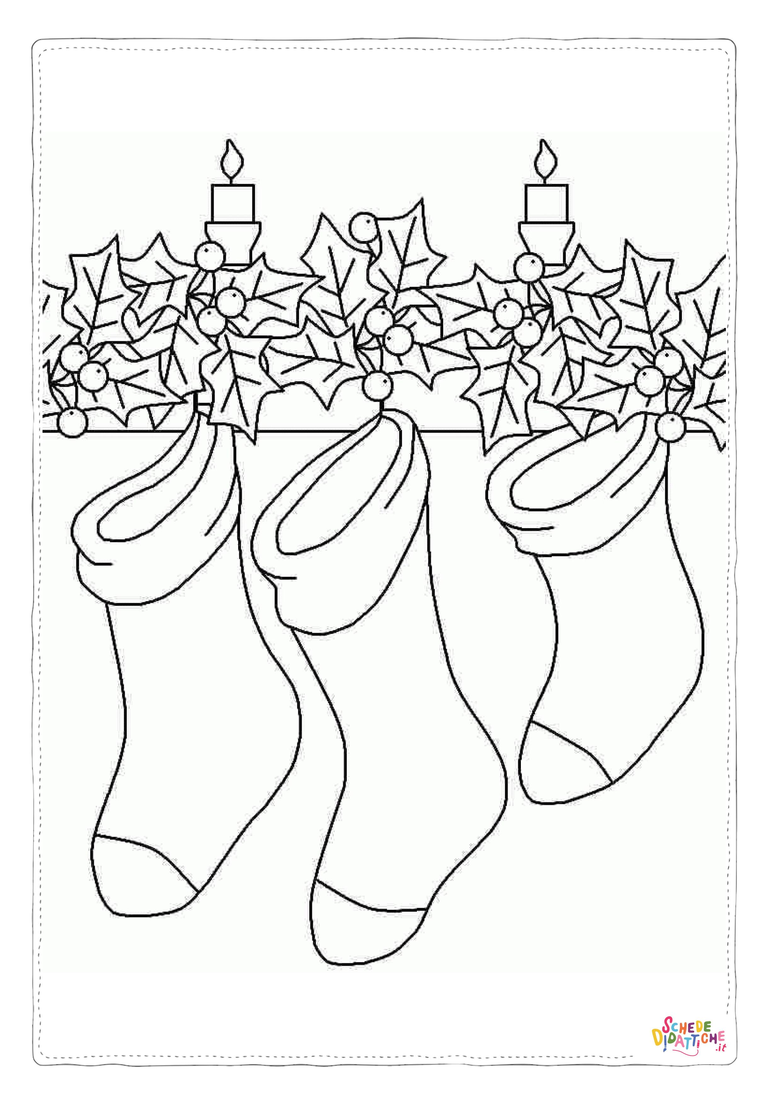 Disegno "Disegno di calza di Natale da stampare e colorare 13" Disegno di calza di Natale da stampare e colorare 13