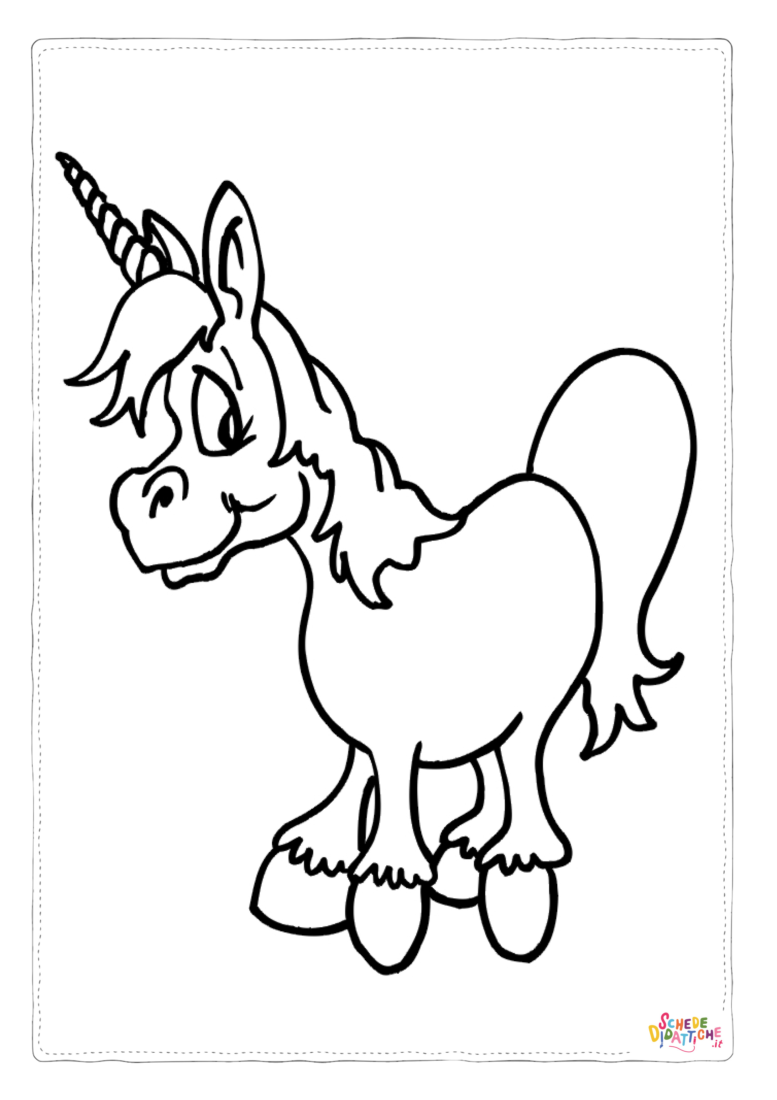Disegno "Disegno di unicorno da stampare e colorare 3" Disegno di unicorno da stampare e colorare 3