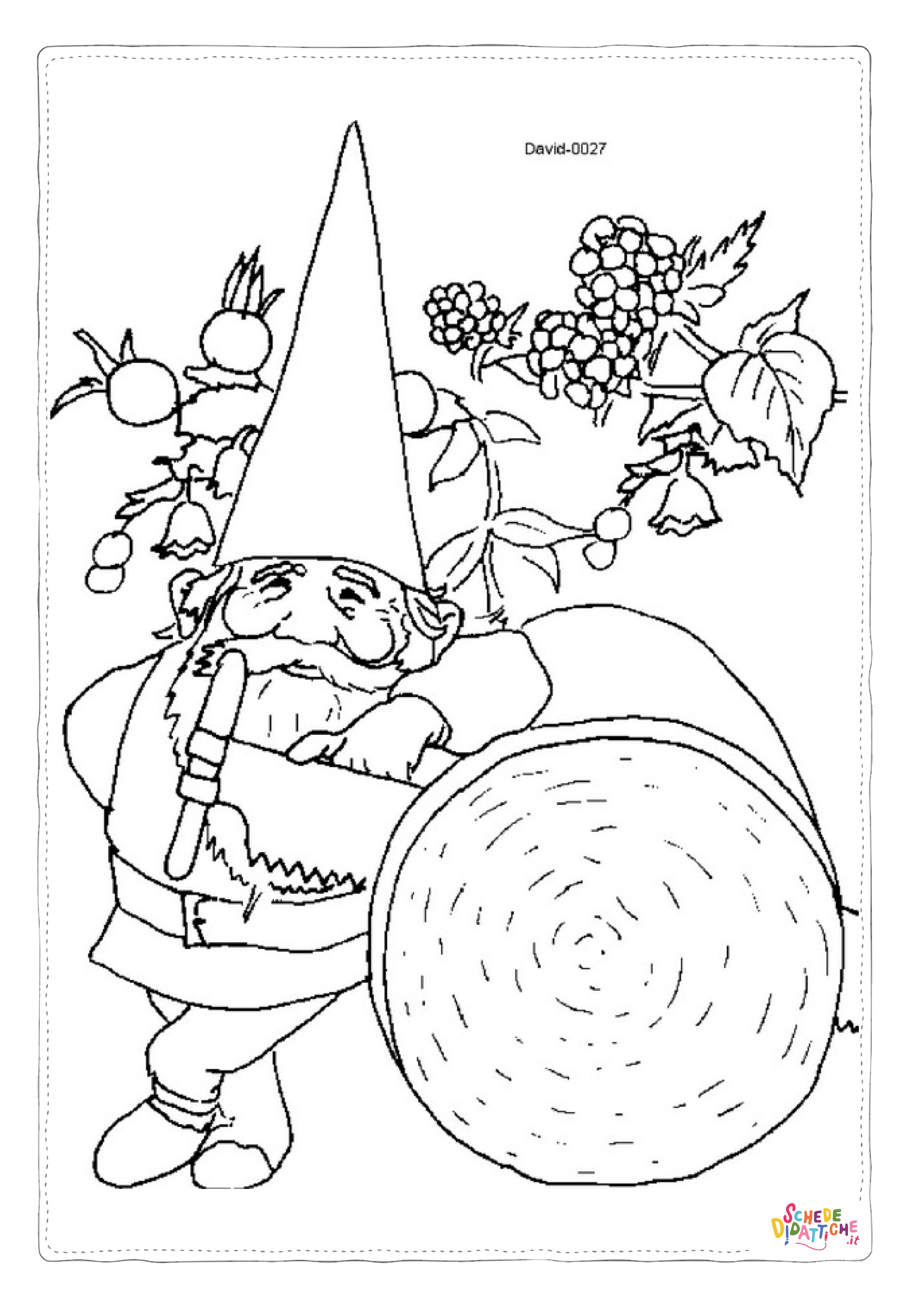 Disegno "Disegno di gnomo e folletto da stampare e colorare 27" Disegno di gnomo e folletto da stampare e colorare 27
