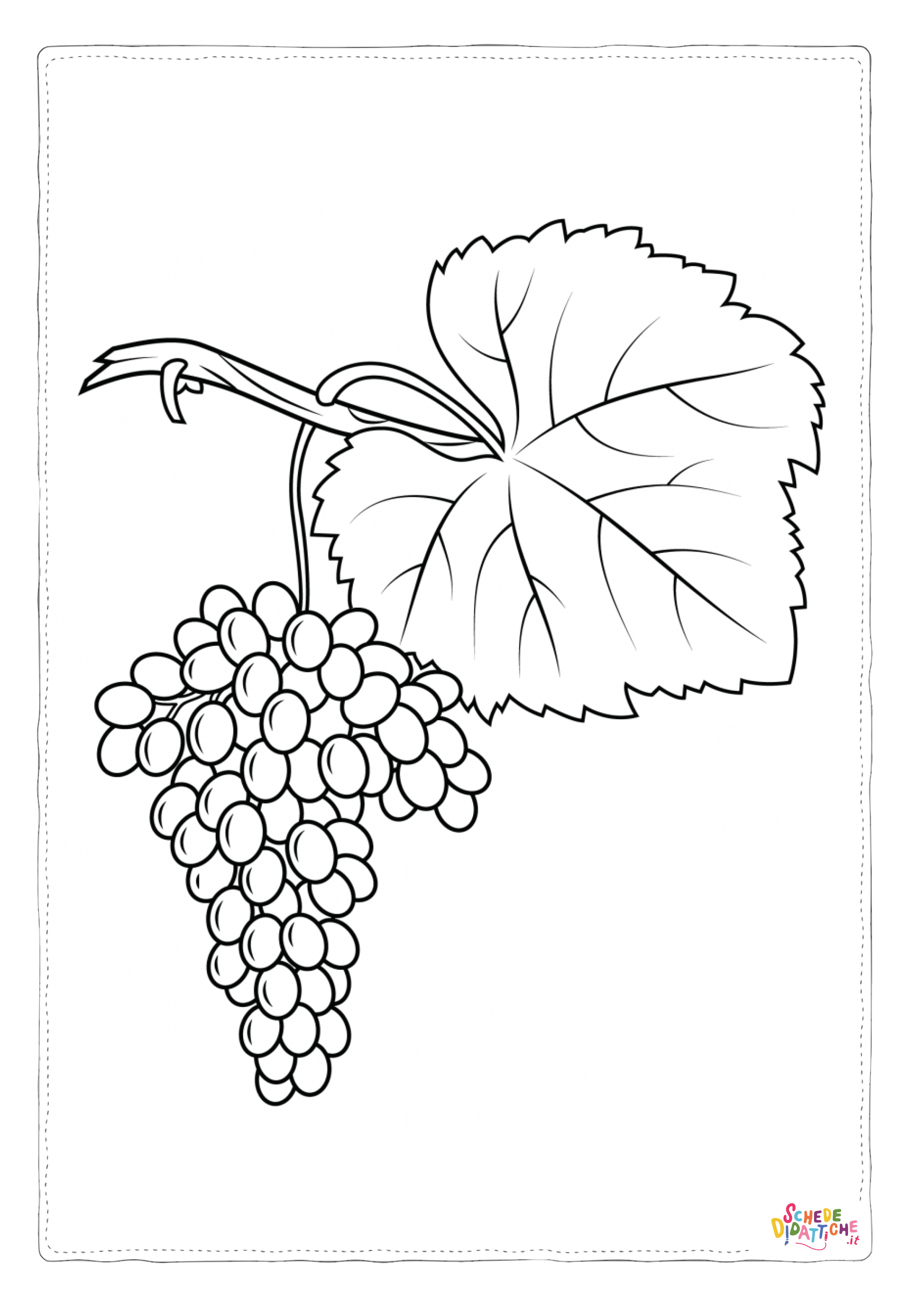 Disegno "Disegno di uva da stampare e colorare 18" Disegno di uva da stampare e colorare 18
