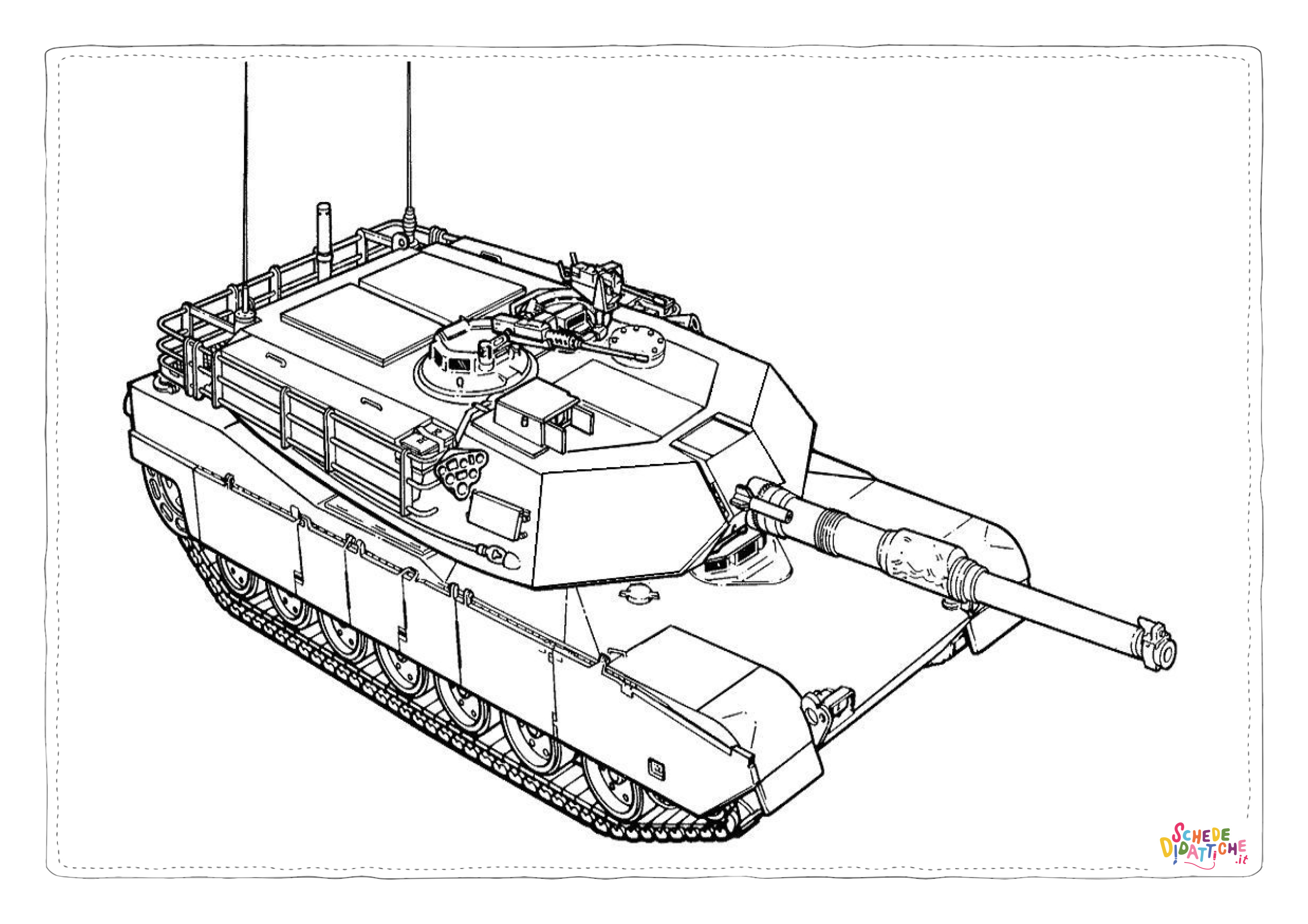 Disegno di carro armato da stampare e colorare 45