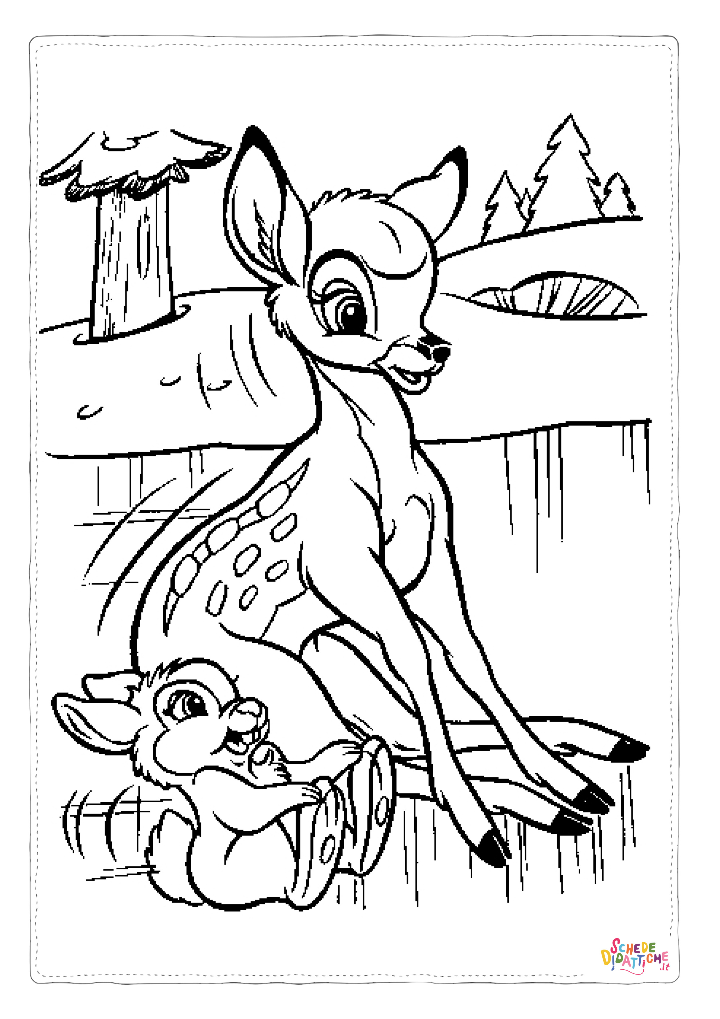 Disegno "Disegno di Bambi da stampare e colorare 21" Disegno di Bambi da stampare e colorare 21