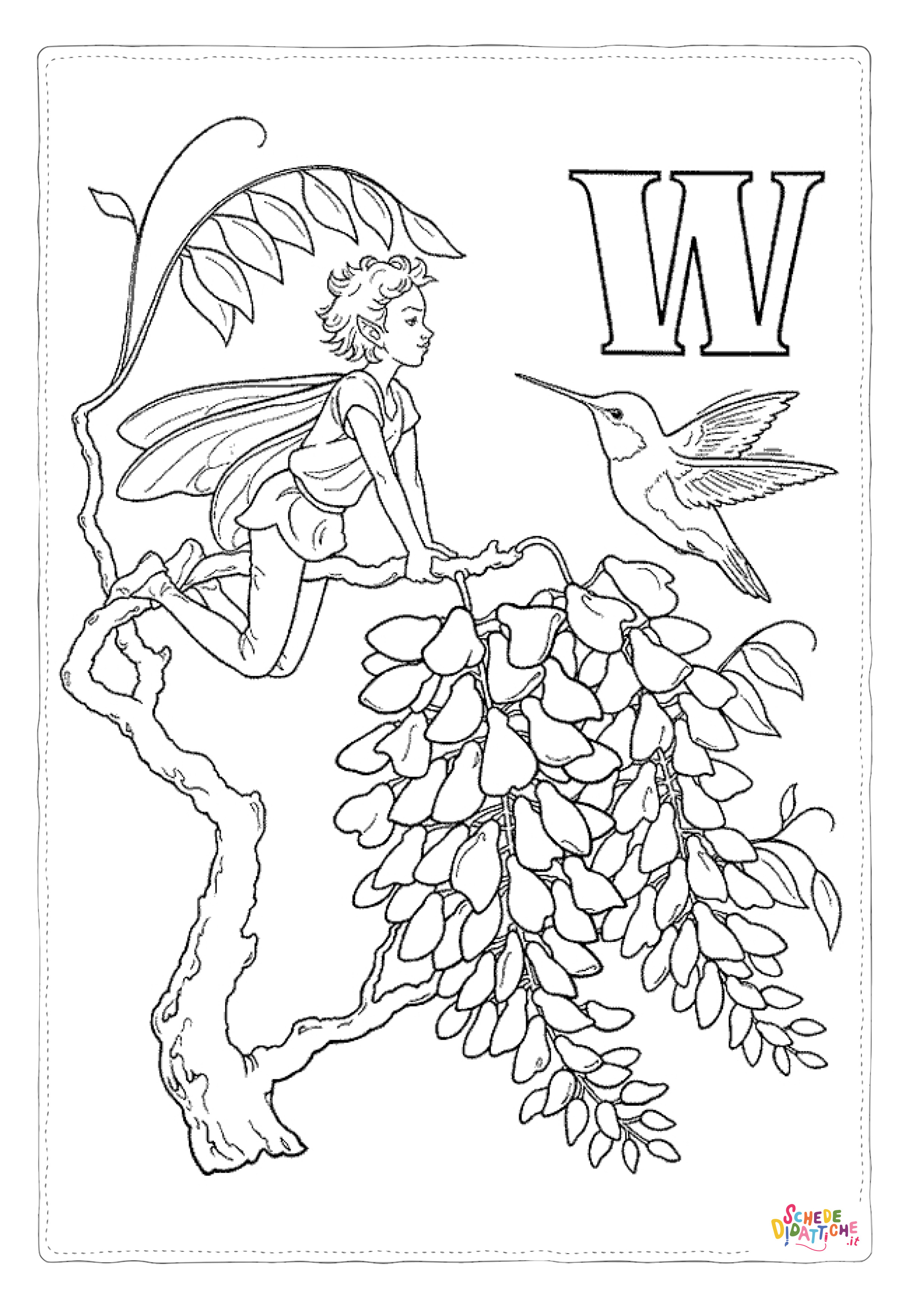 Disegno "Disegno di fata da stampare e colorare 35" Disegno di fata da stampare e colorare 35