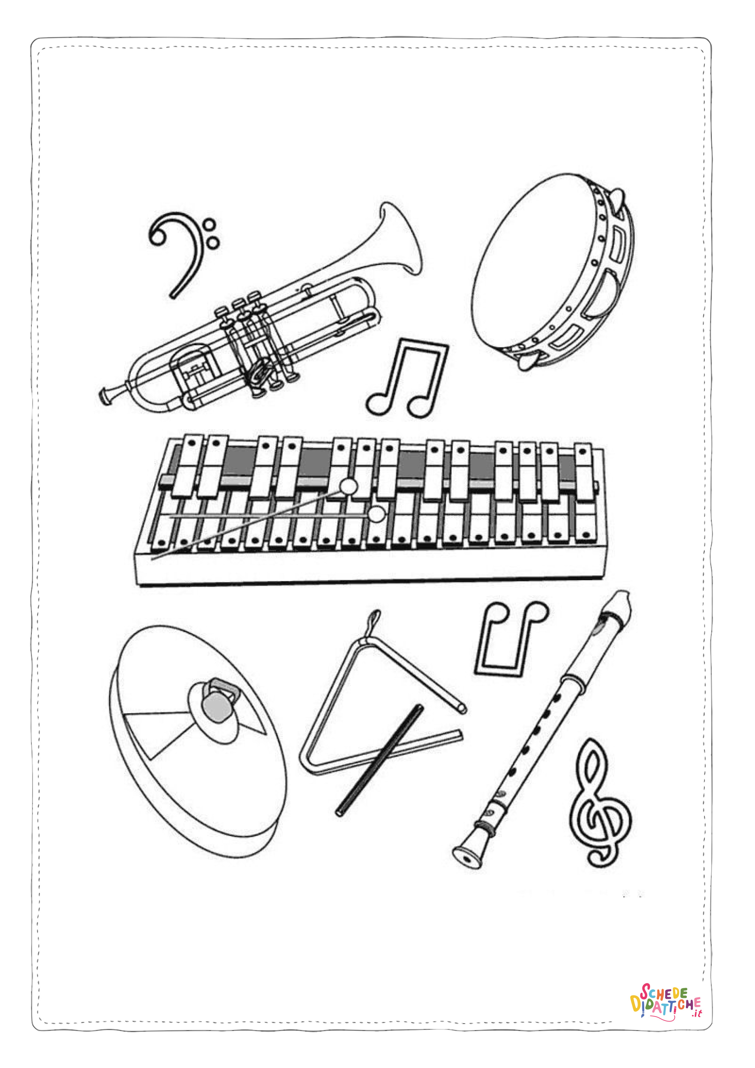 Disegno di strumento musicale da stampare e colorare 94