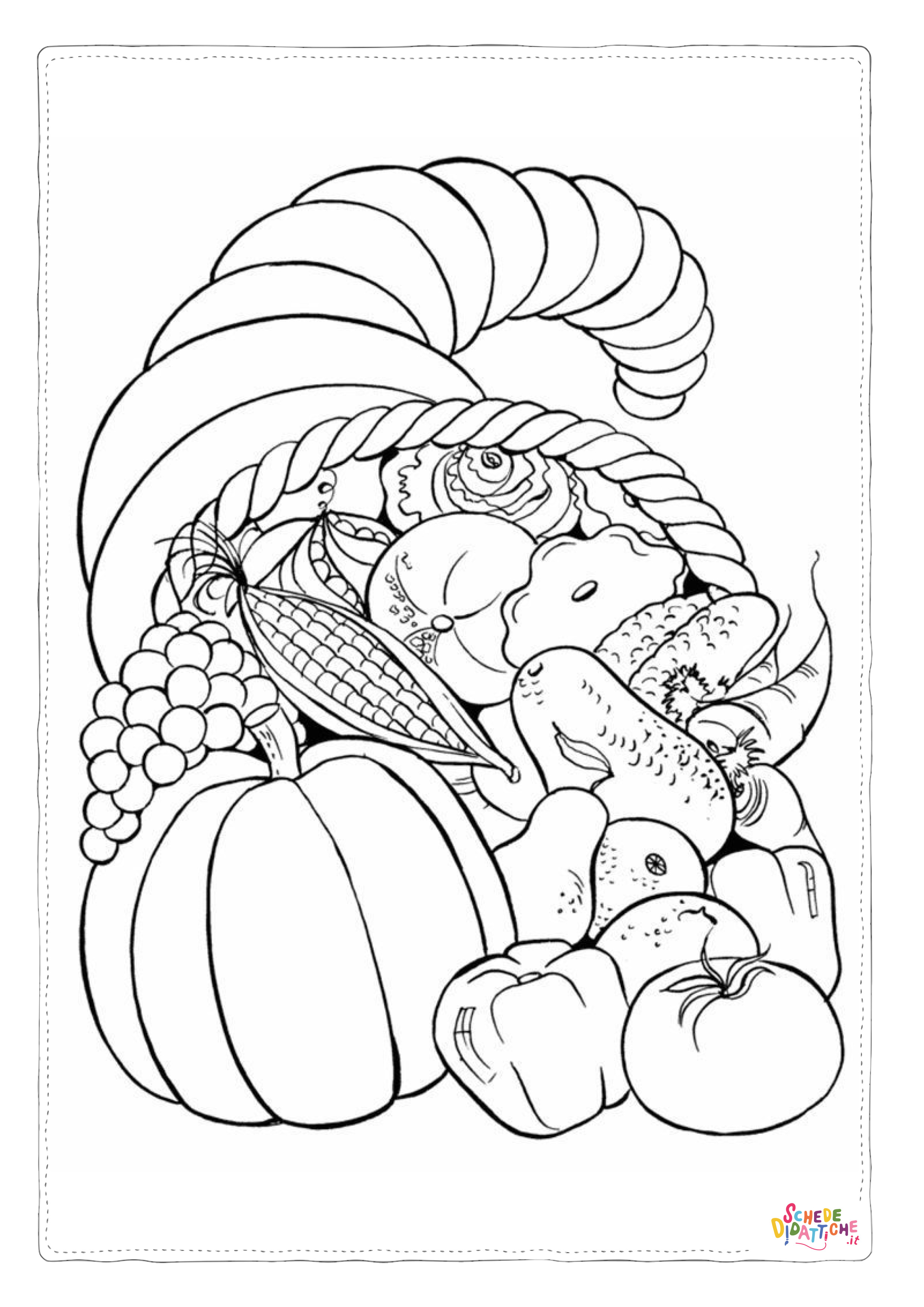 Disegno "Disegno di cesto di frutta da stampare e colorare 61" Disegno di cesto di frutta da stampare e colorare 61