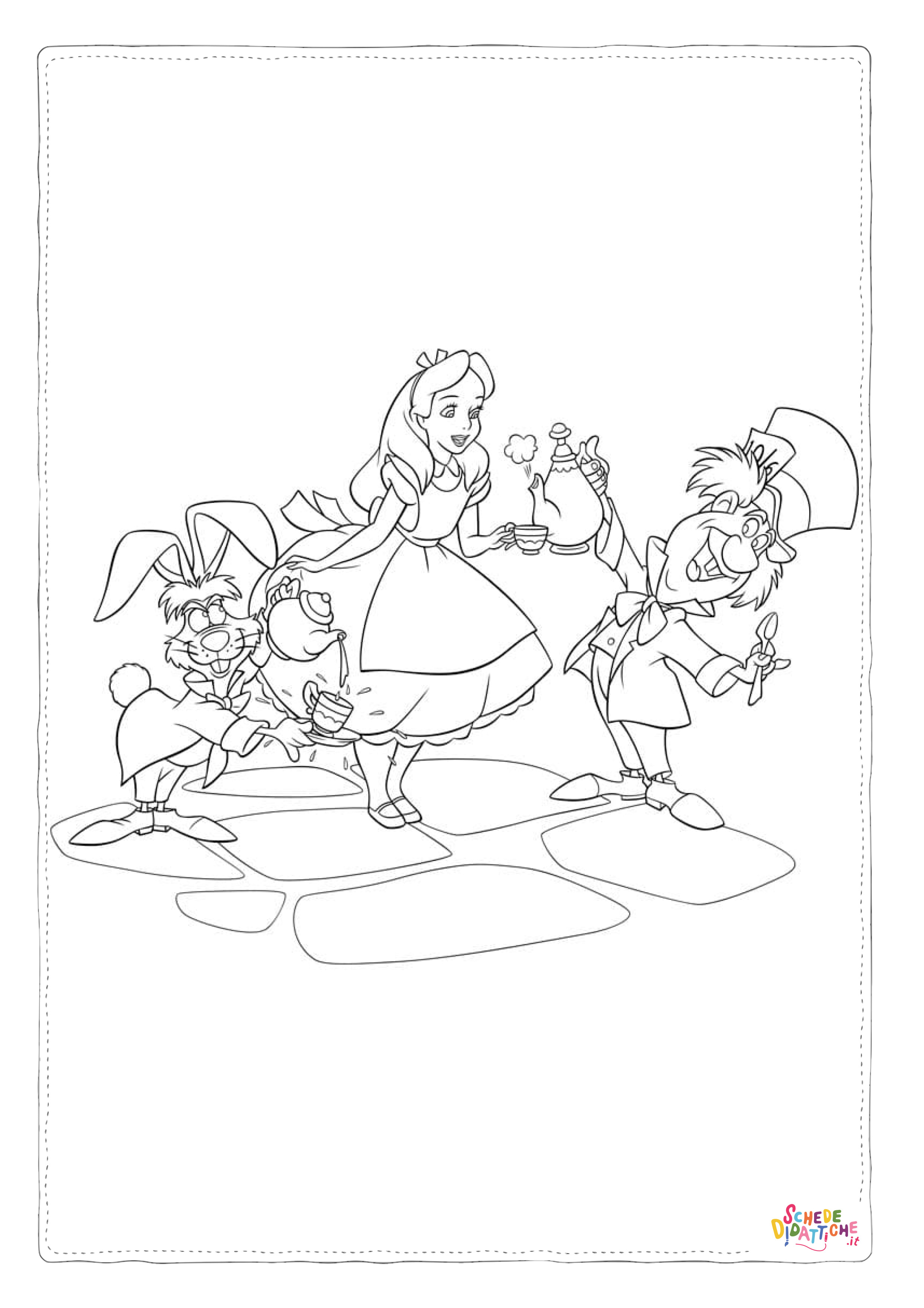 Disegno "Disegno di Alice nel paese delle meraviglie da stampare e colorare 78" Disegno di Alice nel paese delle meraviglie da stampare e colorare 78
