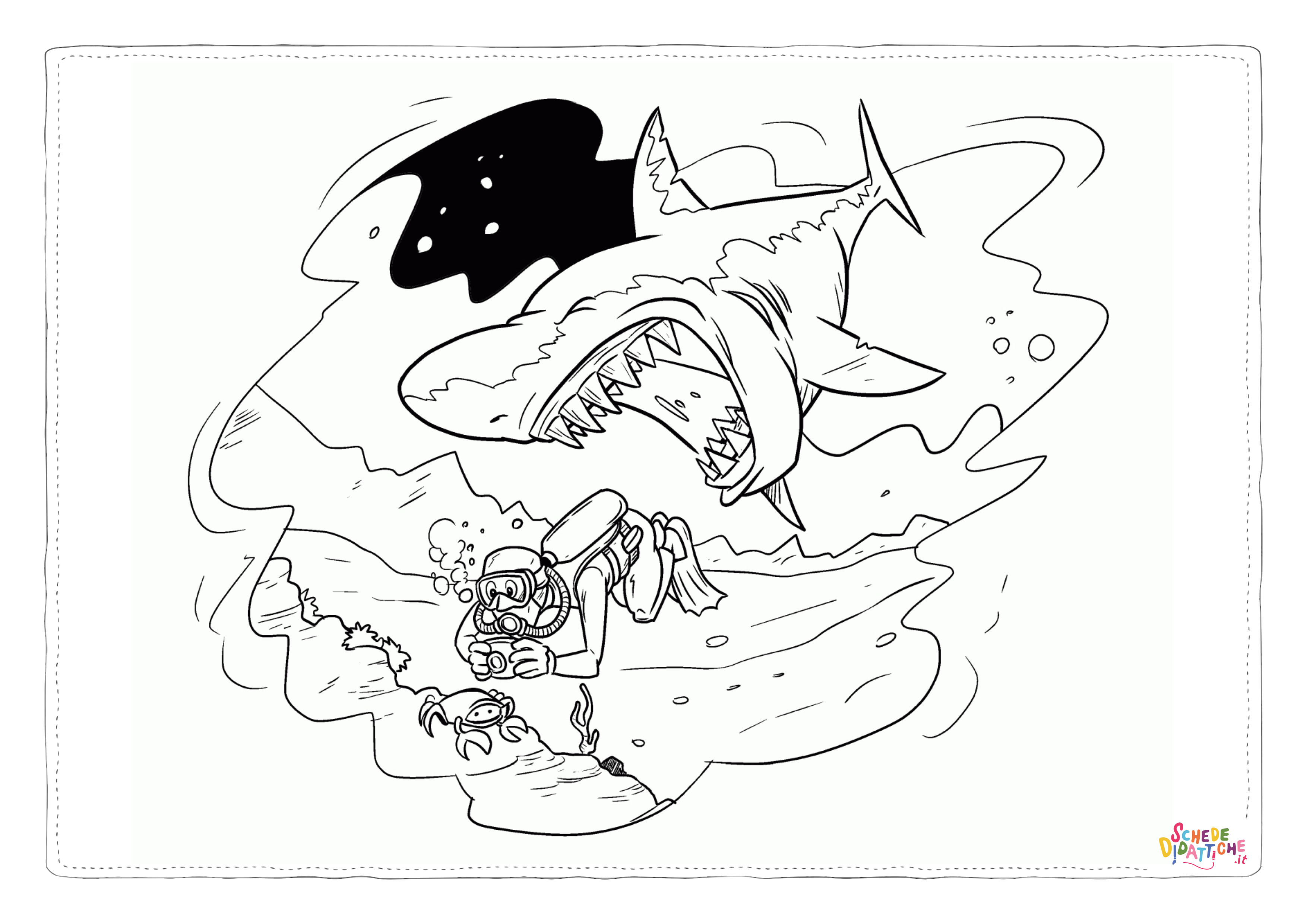 Disegno di squalo da stampare e colorare 36