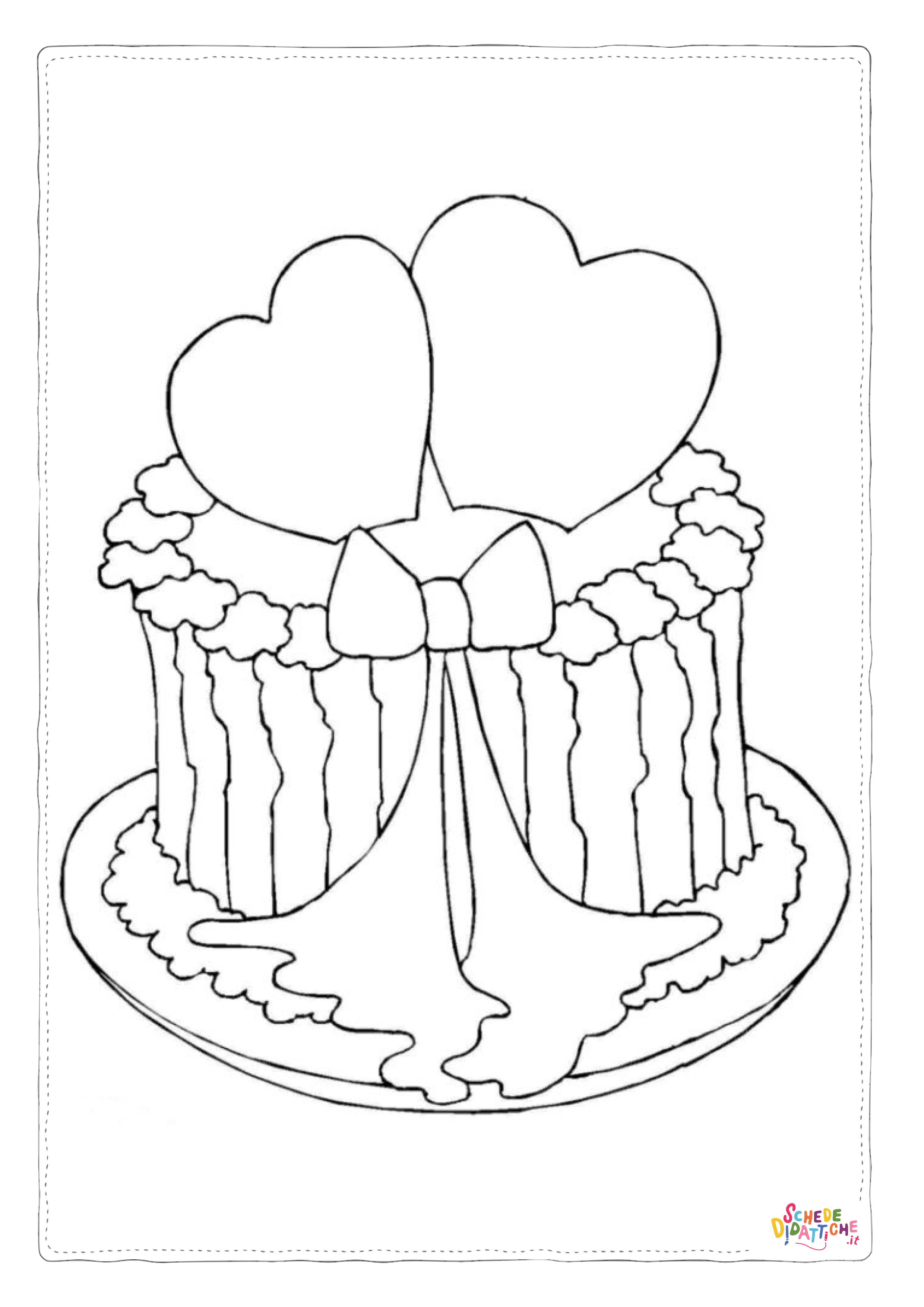 Disegno "Disegno di torta da stampare e colorare 47" Disegno di torta da stampare e colorare 47