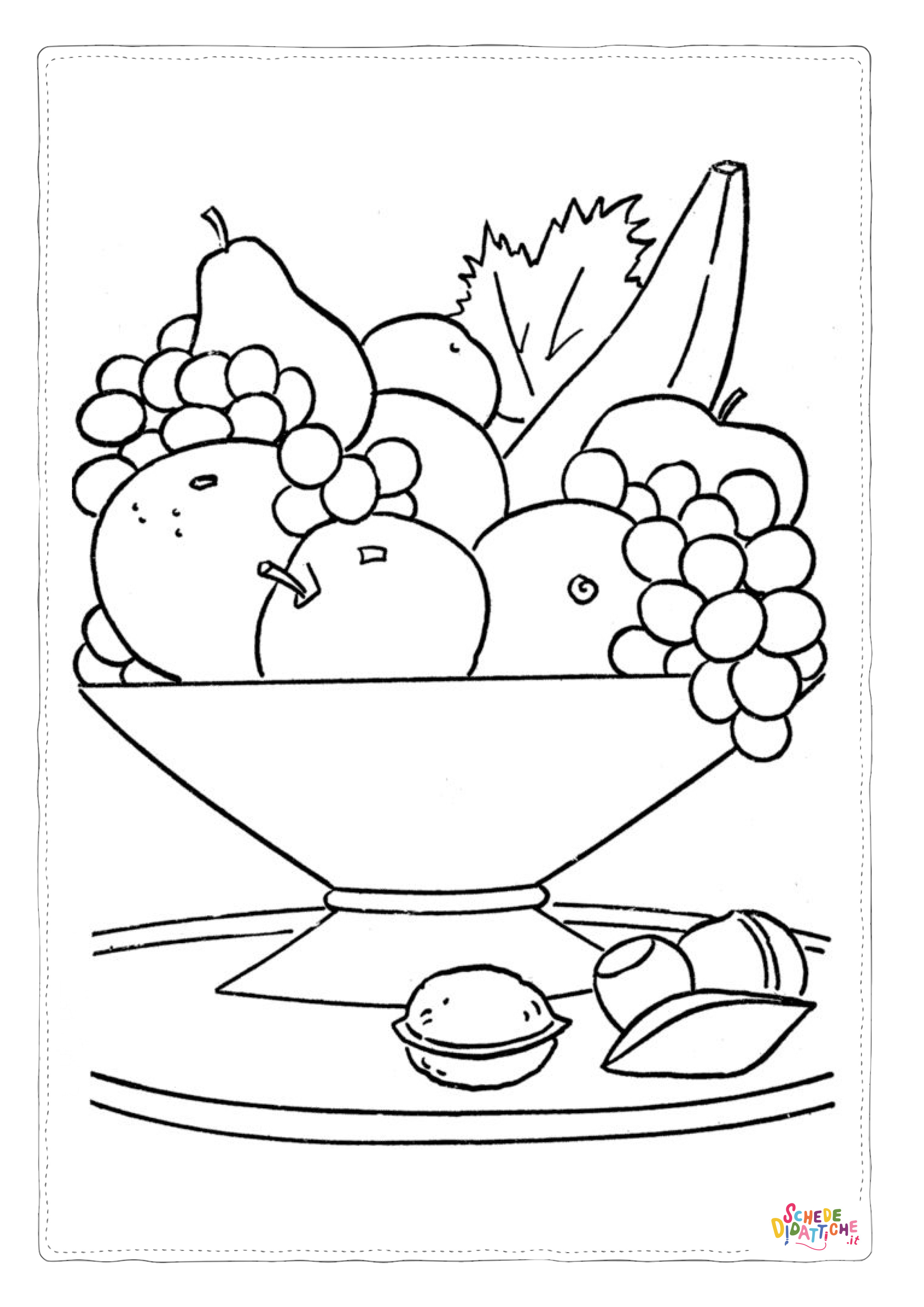 Disegno di cesto di frutta da stampare e colorare 58