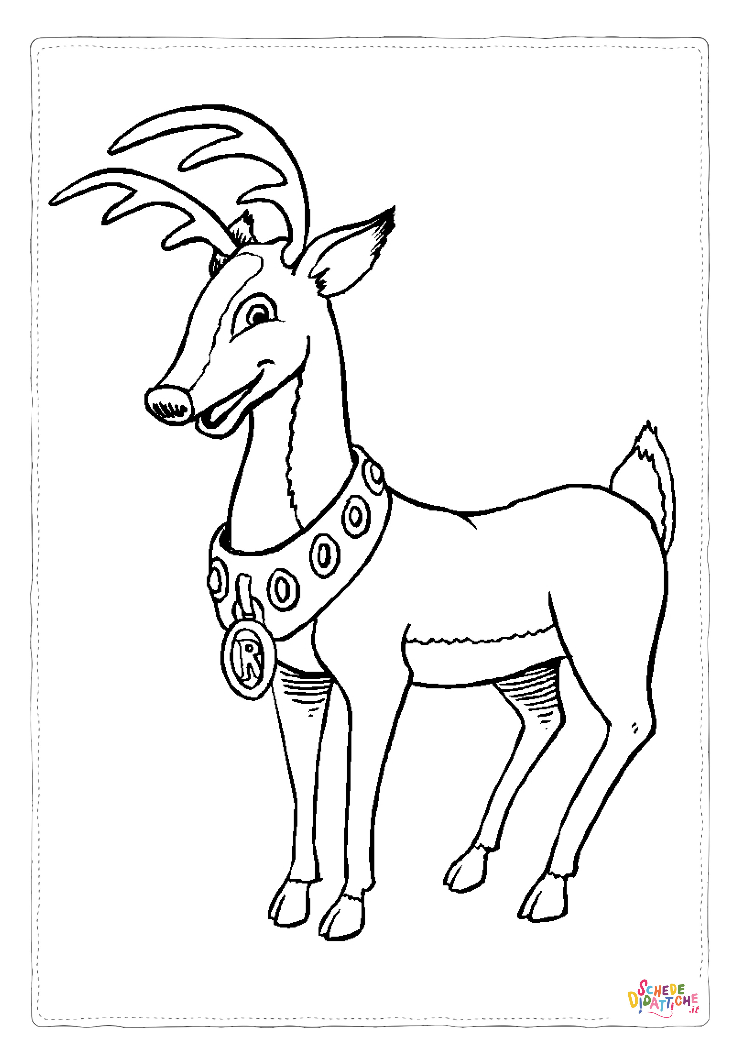 Disegno "Disegno di renna da stampare e colorare 26" Disegno di renna da stampare e colorare 26