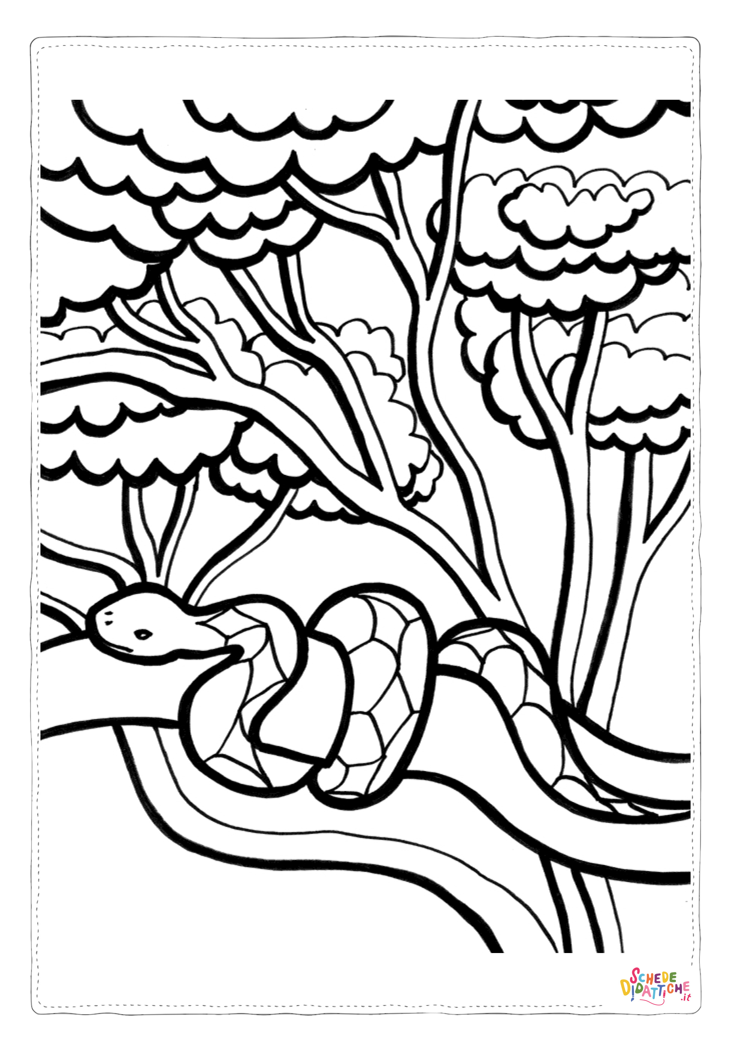 Disegno "Disegno di serpente da stampare e colorare 1" Disegno di serpente da stampare e colorare 1