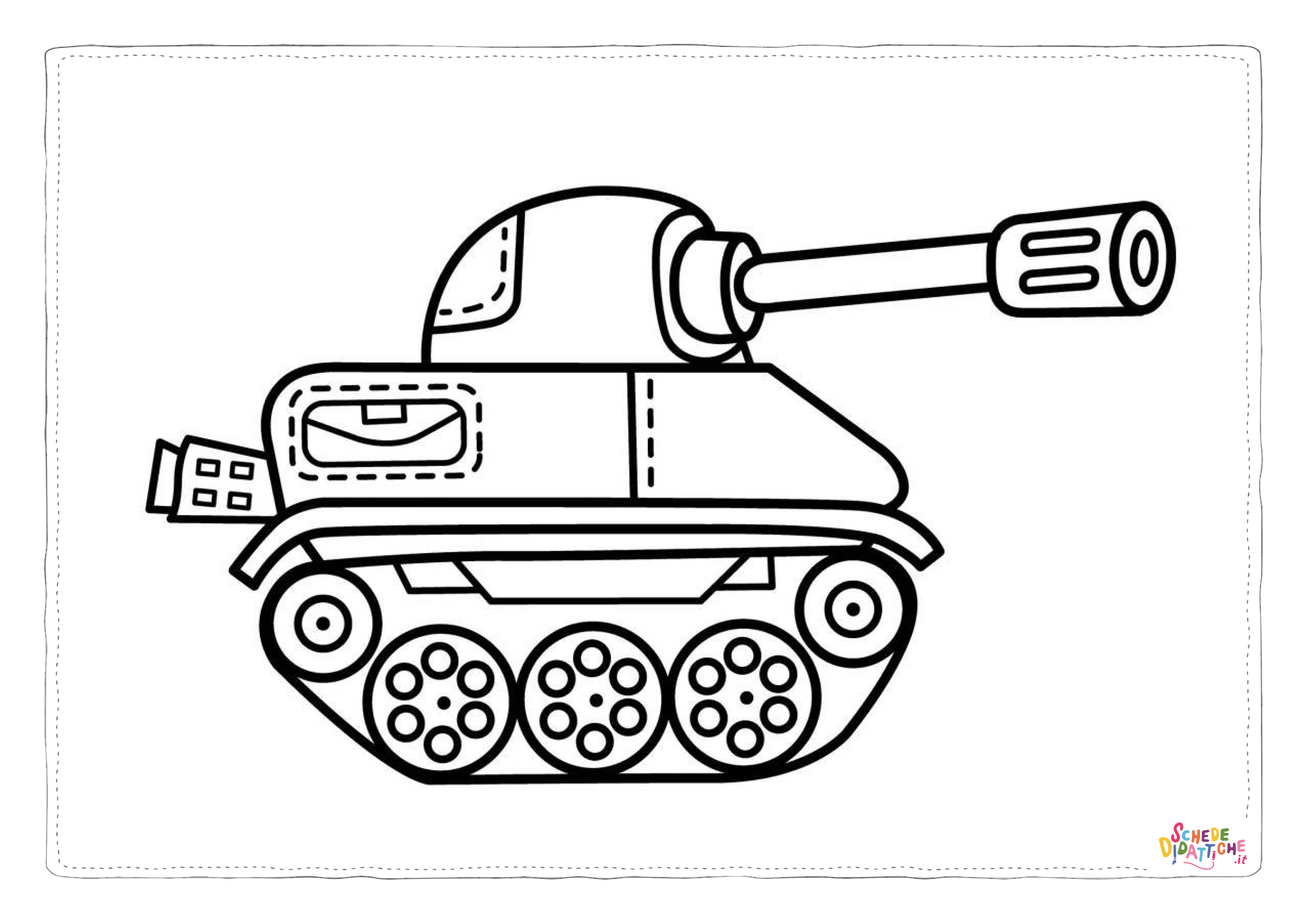 Disegno di carro armato da stampare e colorare 37