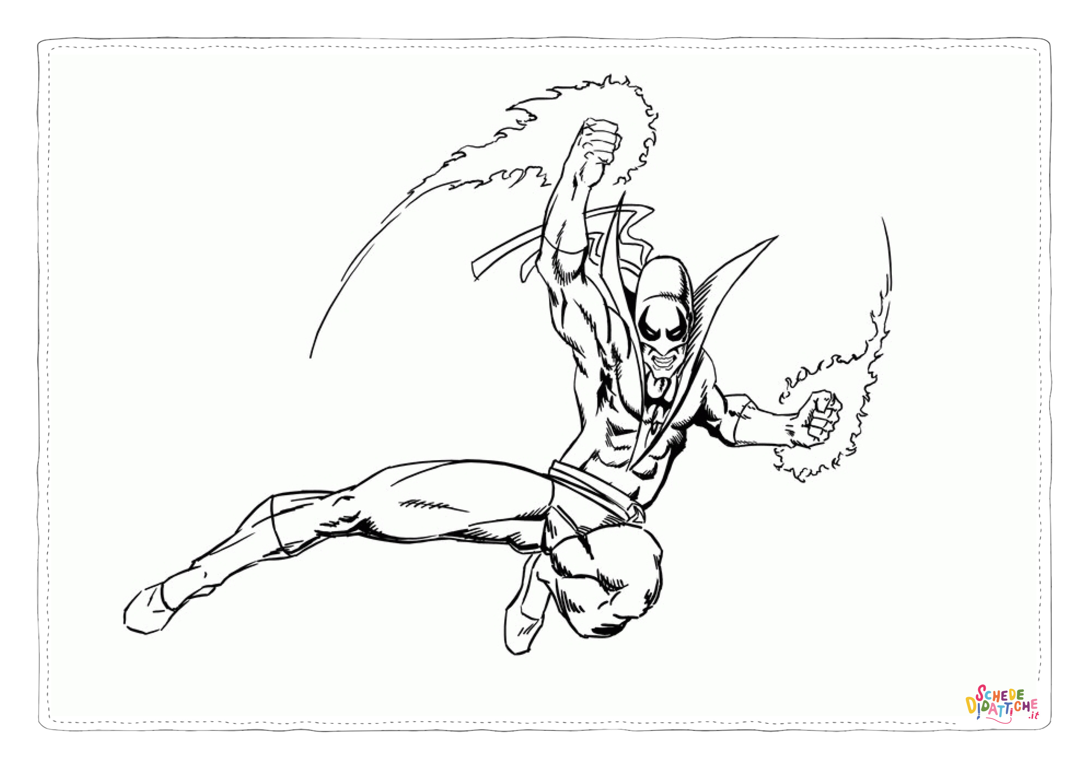 Disegno "Disegno di Iron Fist da stampare e colorare 1" Disegno di Iron Fist da stampare e colorare 1