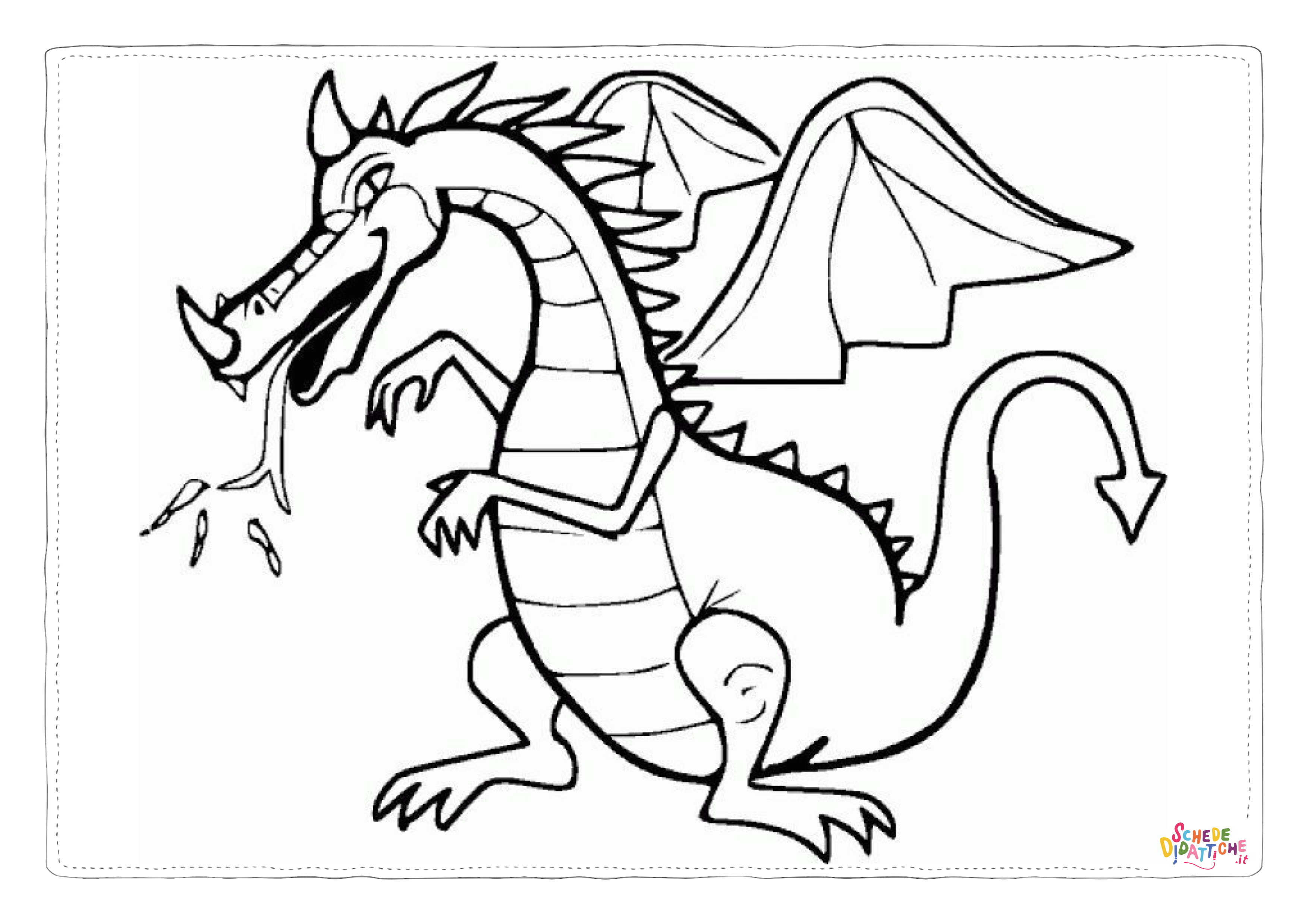 Disegno "Disegno di dragone da stampare e colorare 34" Disegno di dragone da stampare e colorare 34