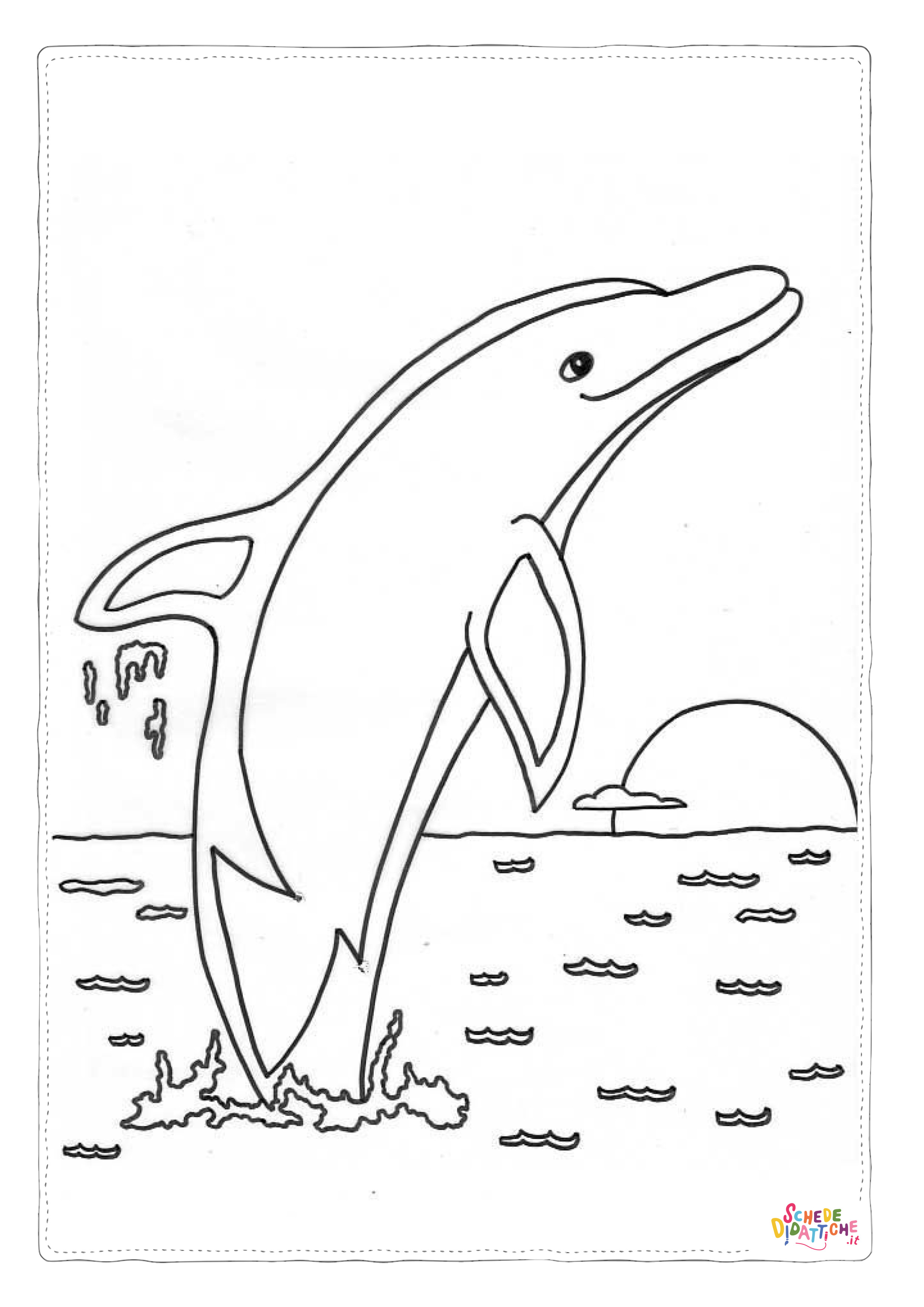 Disegno "Disegno di delfino da stampare e colorare 9" Disegno di delfino da stampare e colorare 9